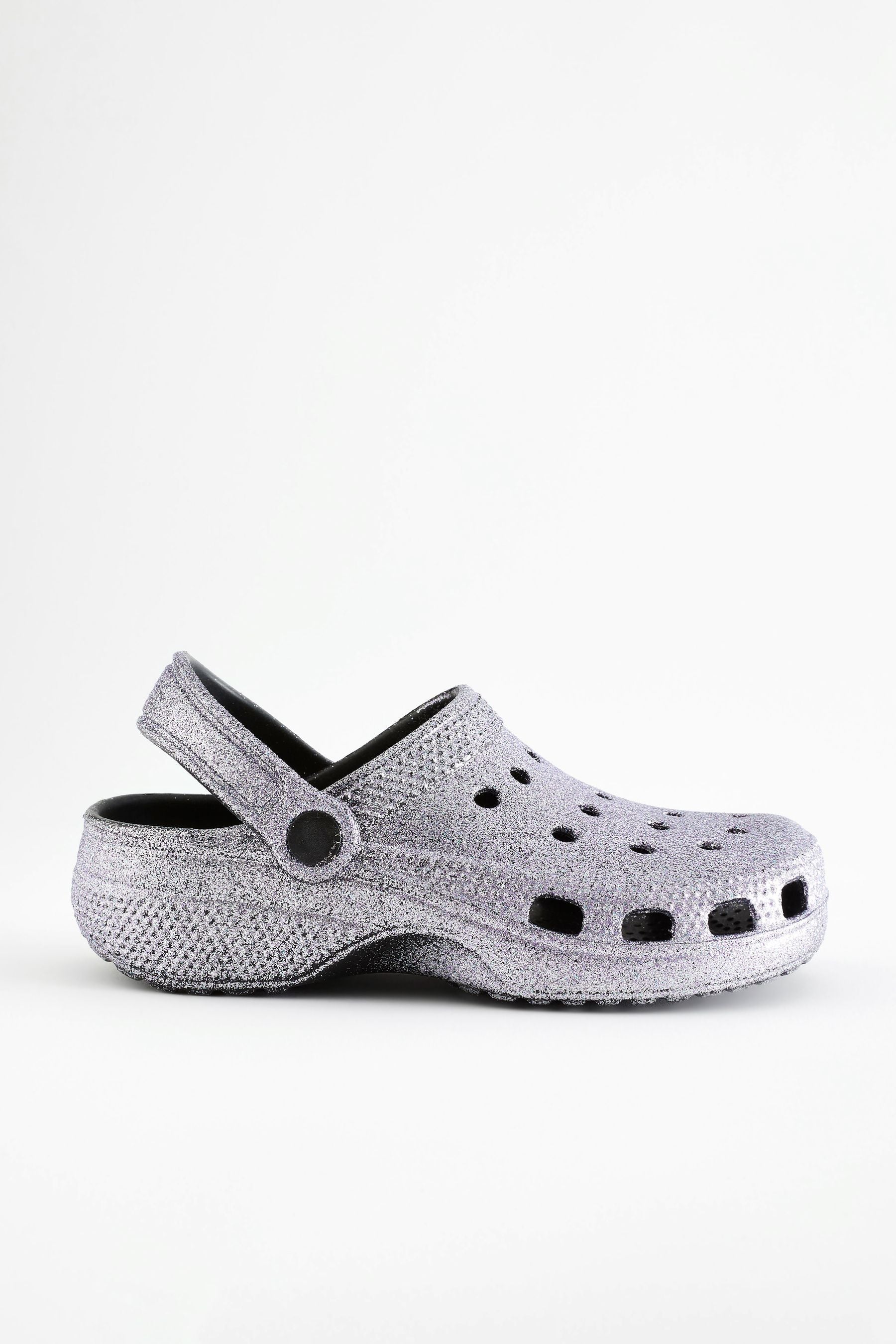 Silver Glitter Clogs