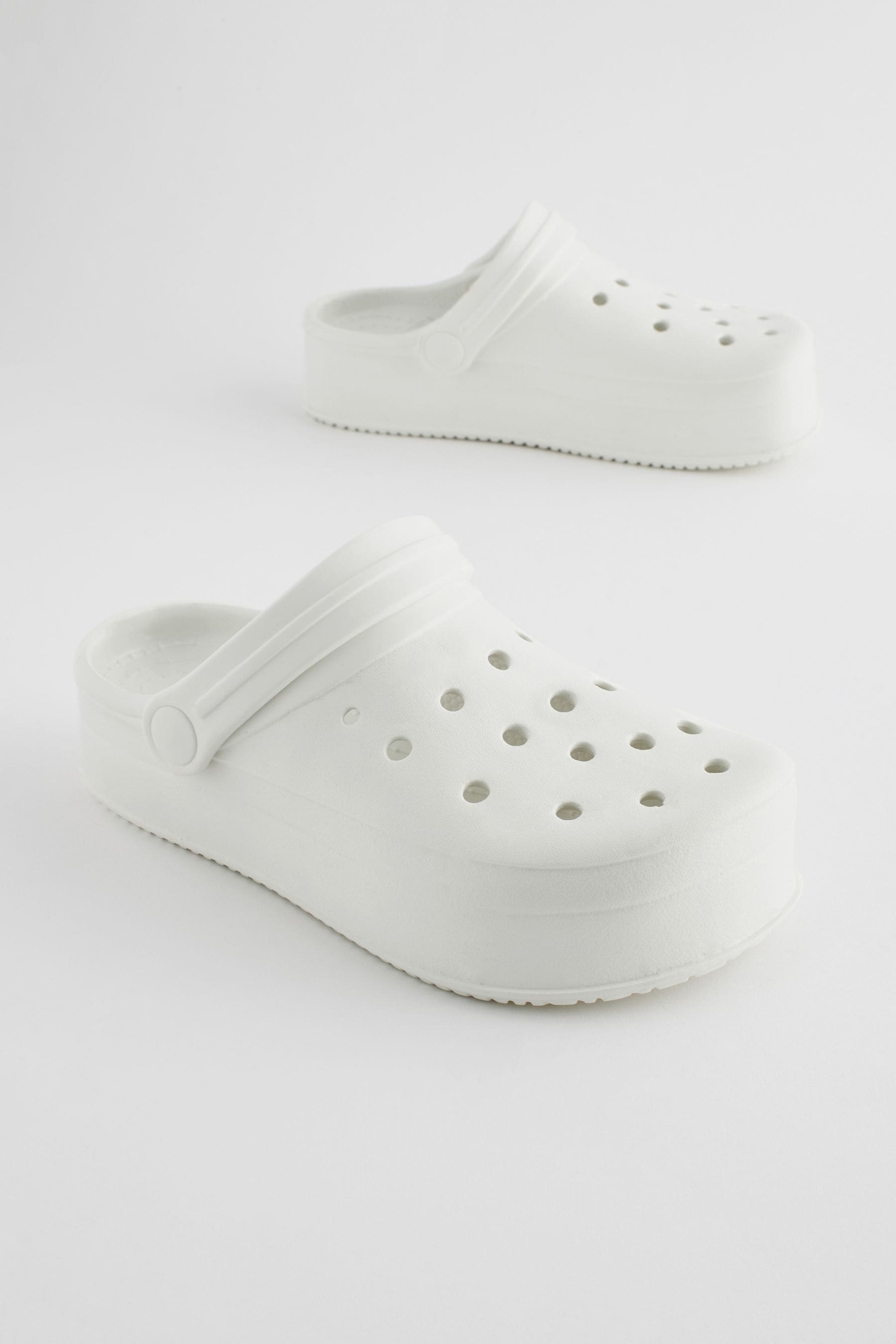 White Chunky Clogs