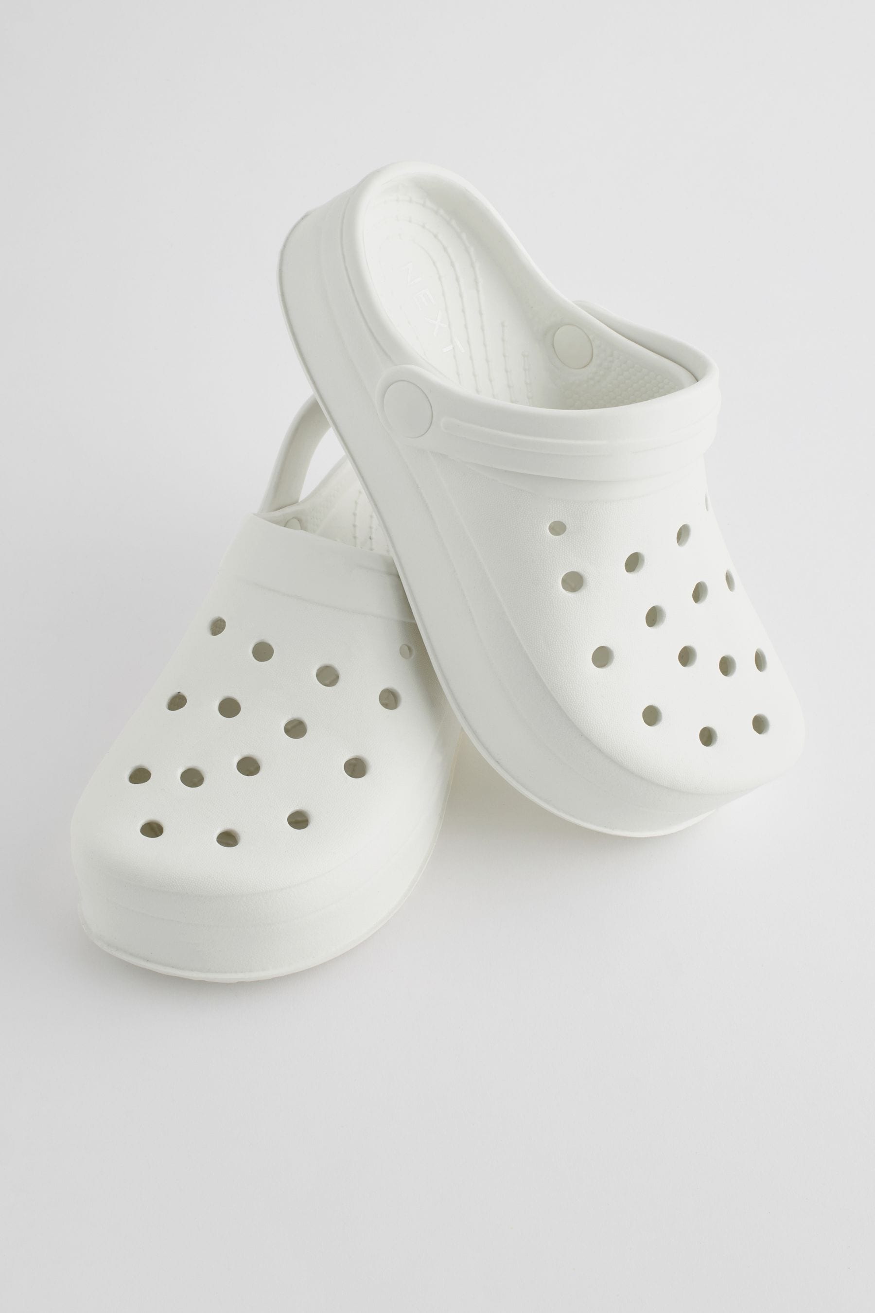 White Chunky Clogs