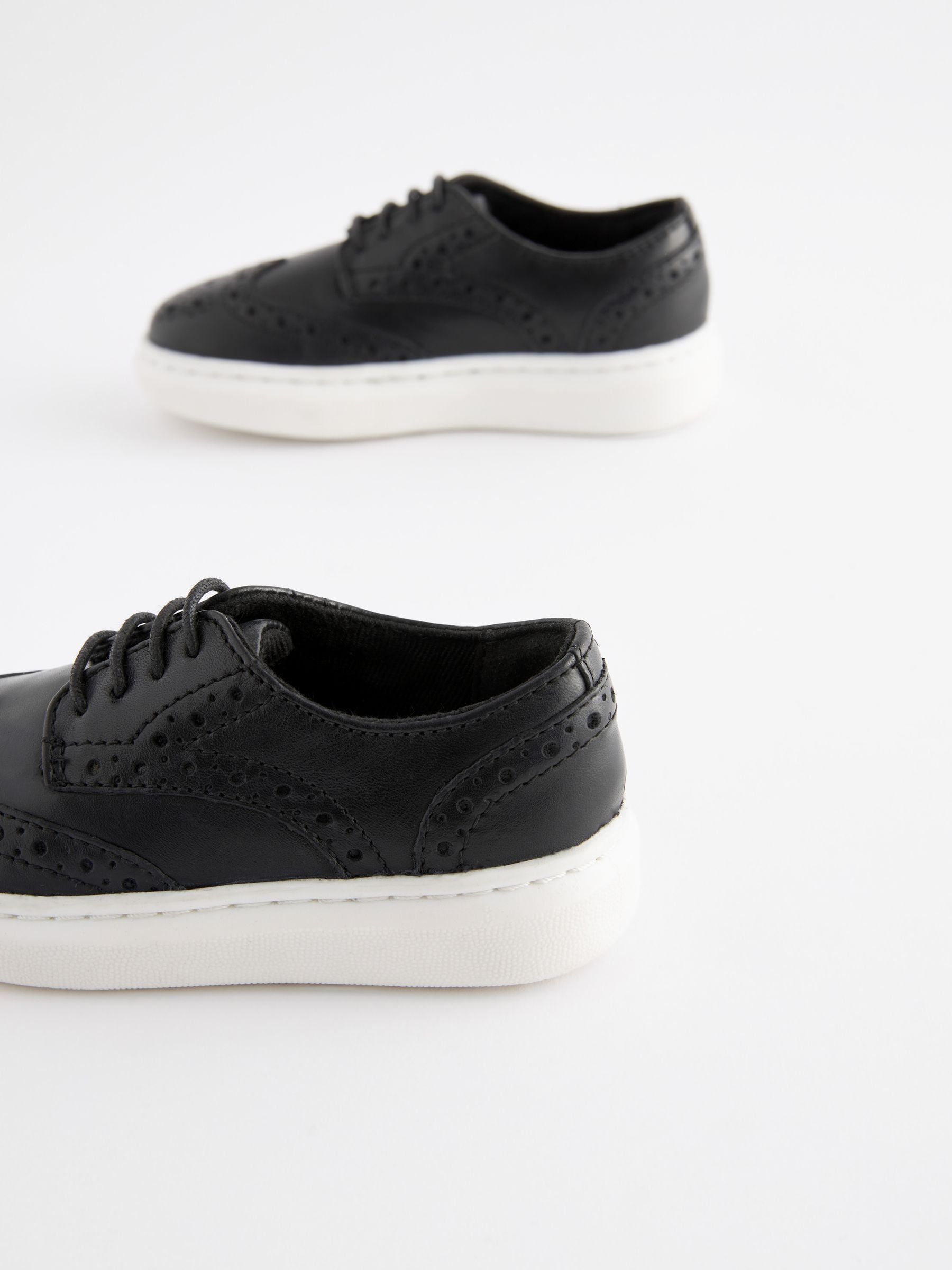 Black Brogue Smart Leather Lace-Up Shoes