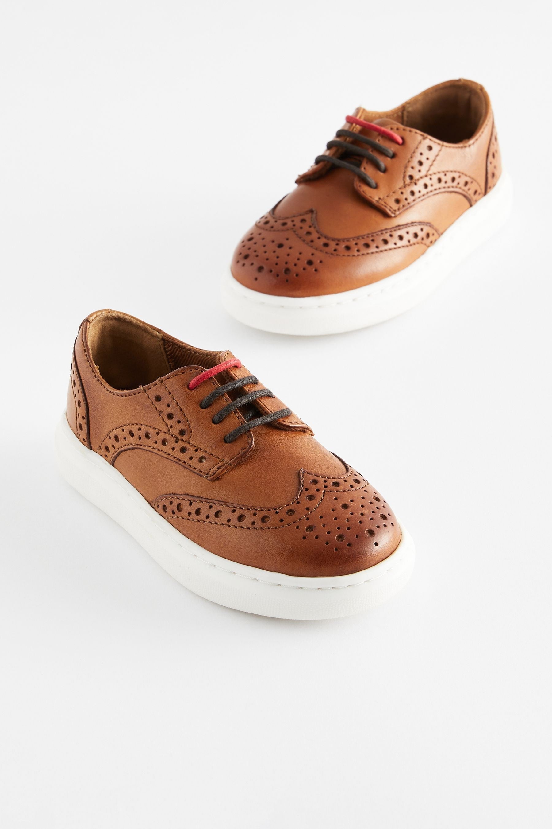 Tan Brown Brogue Smart Leather Lace-Up Shoes