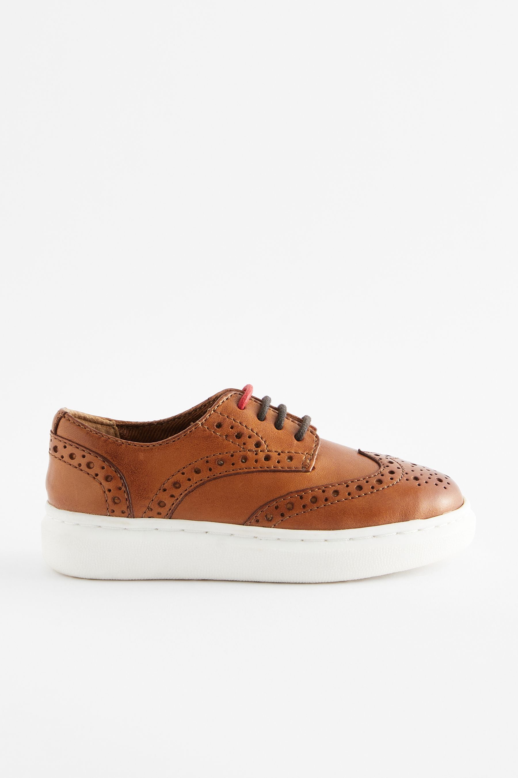 Tan Brown Brogue Smart Leather Lace-Up Shoes