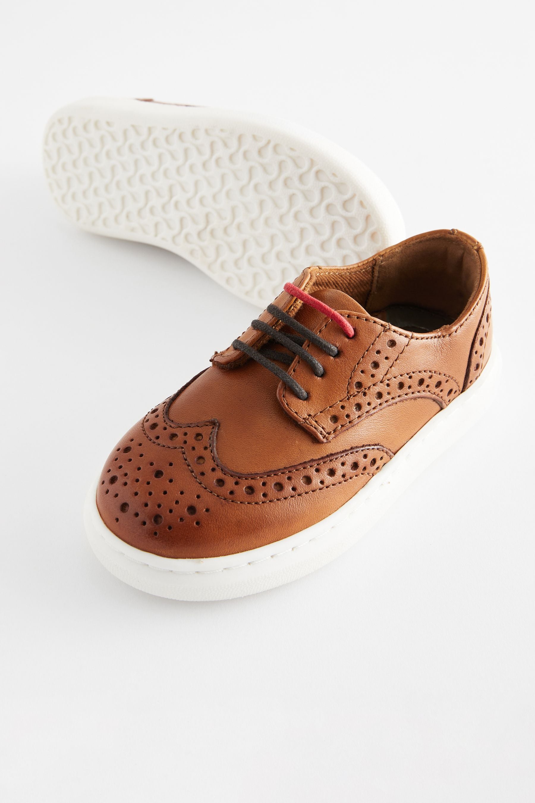 Tan Brown Brogue Smart Leather Lace-Up Shoes