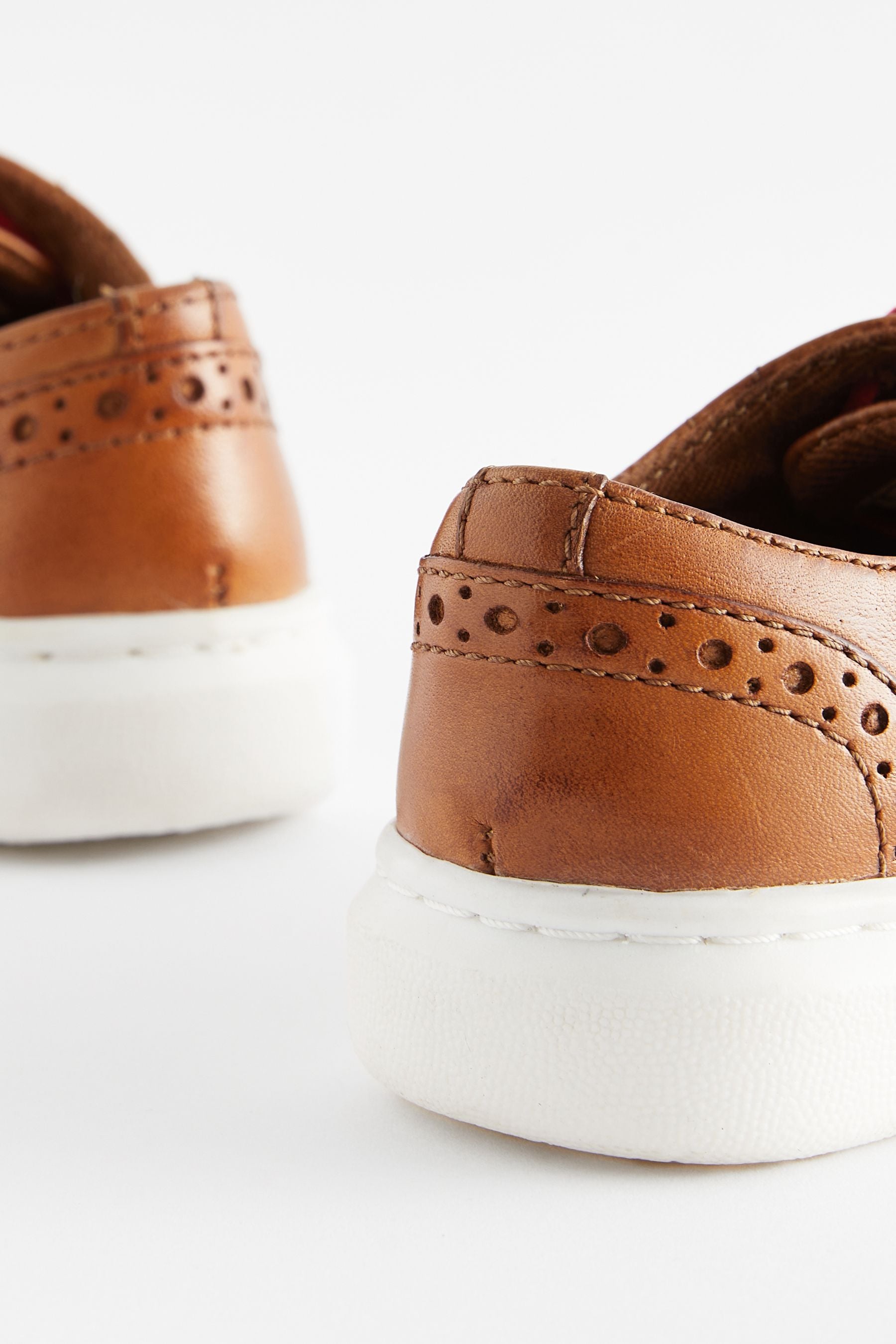 Tan Brown Brogue Smart Leather Lace-Up Shoes