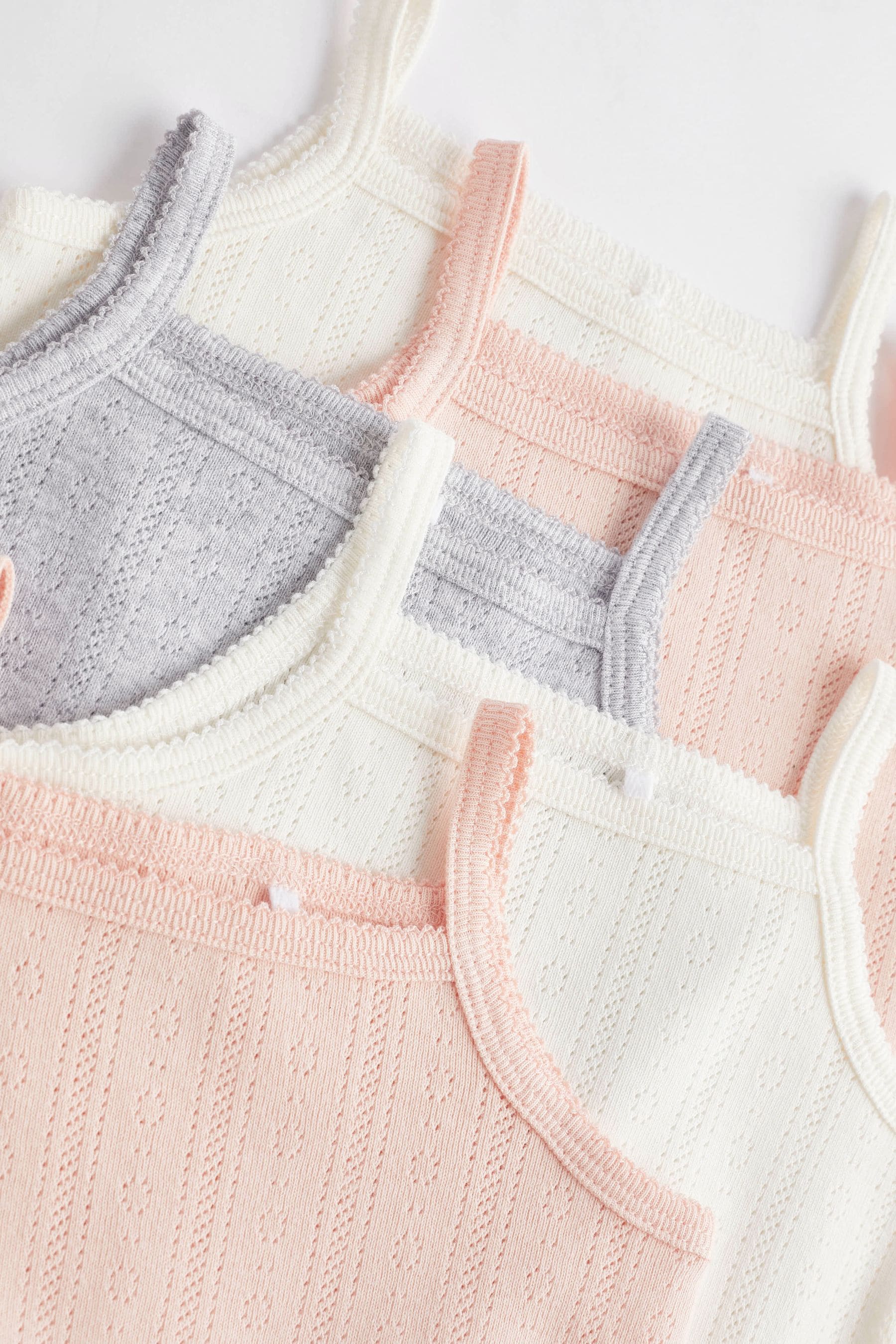 Light Pink Baby 5 Pack Strappy Vest Bodysuits