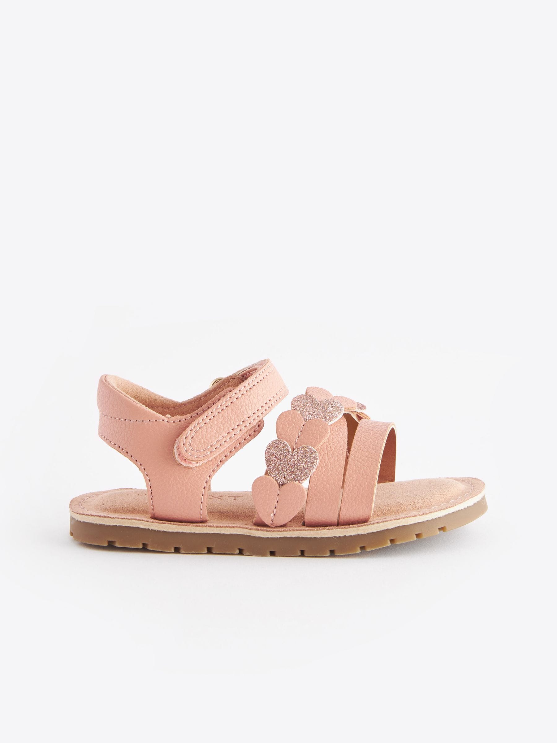 Pink Standard Fit (F) Heart Sandals