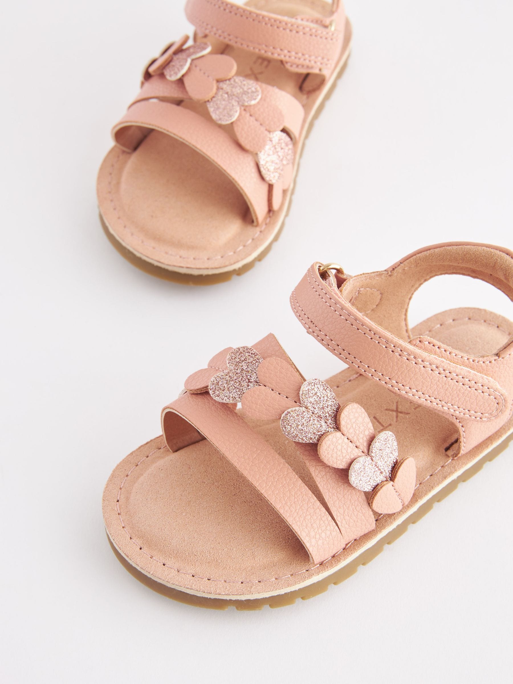 Pink Standard Fit (F) Heart Sandals