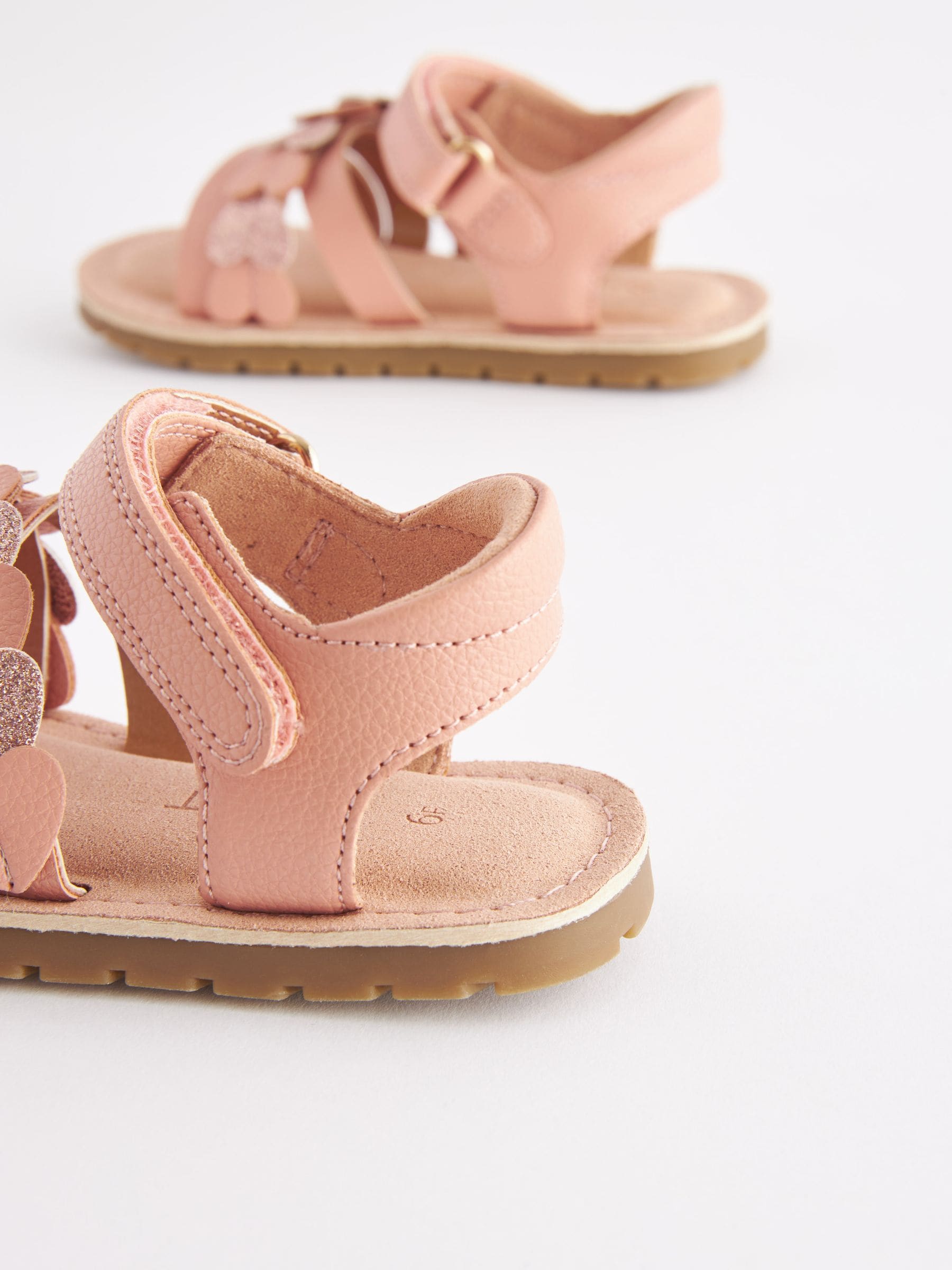 Pink Standard Fit (F) Heart Sandals