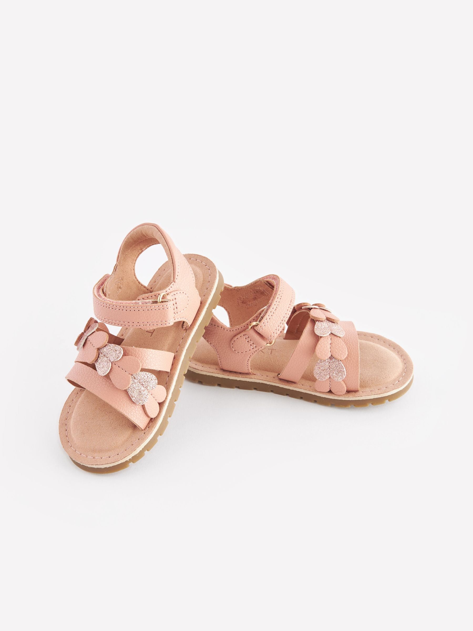 Pink Standard Fit (F) Heart Sandals