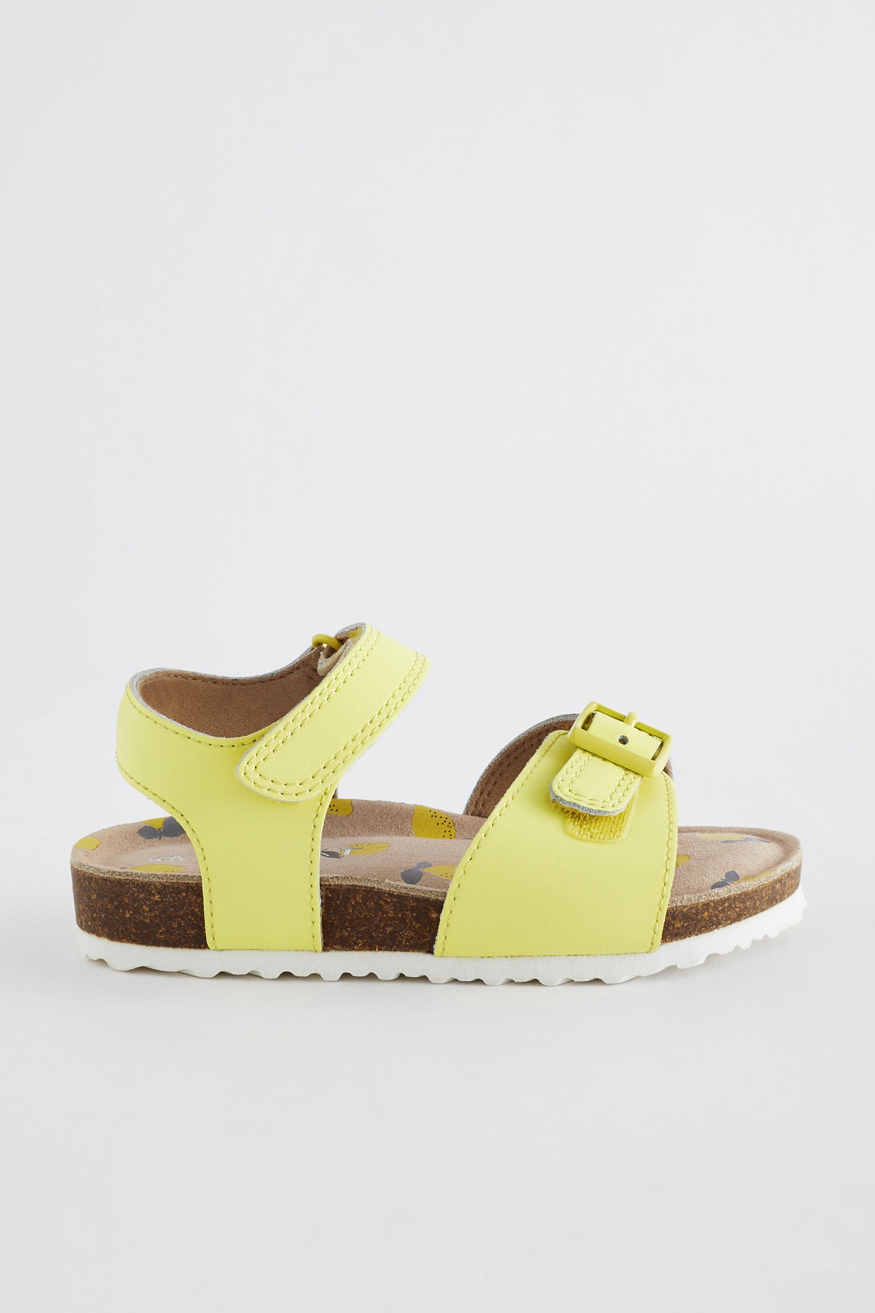 Yellow Leather Corkbed Sandals