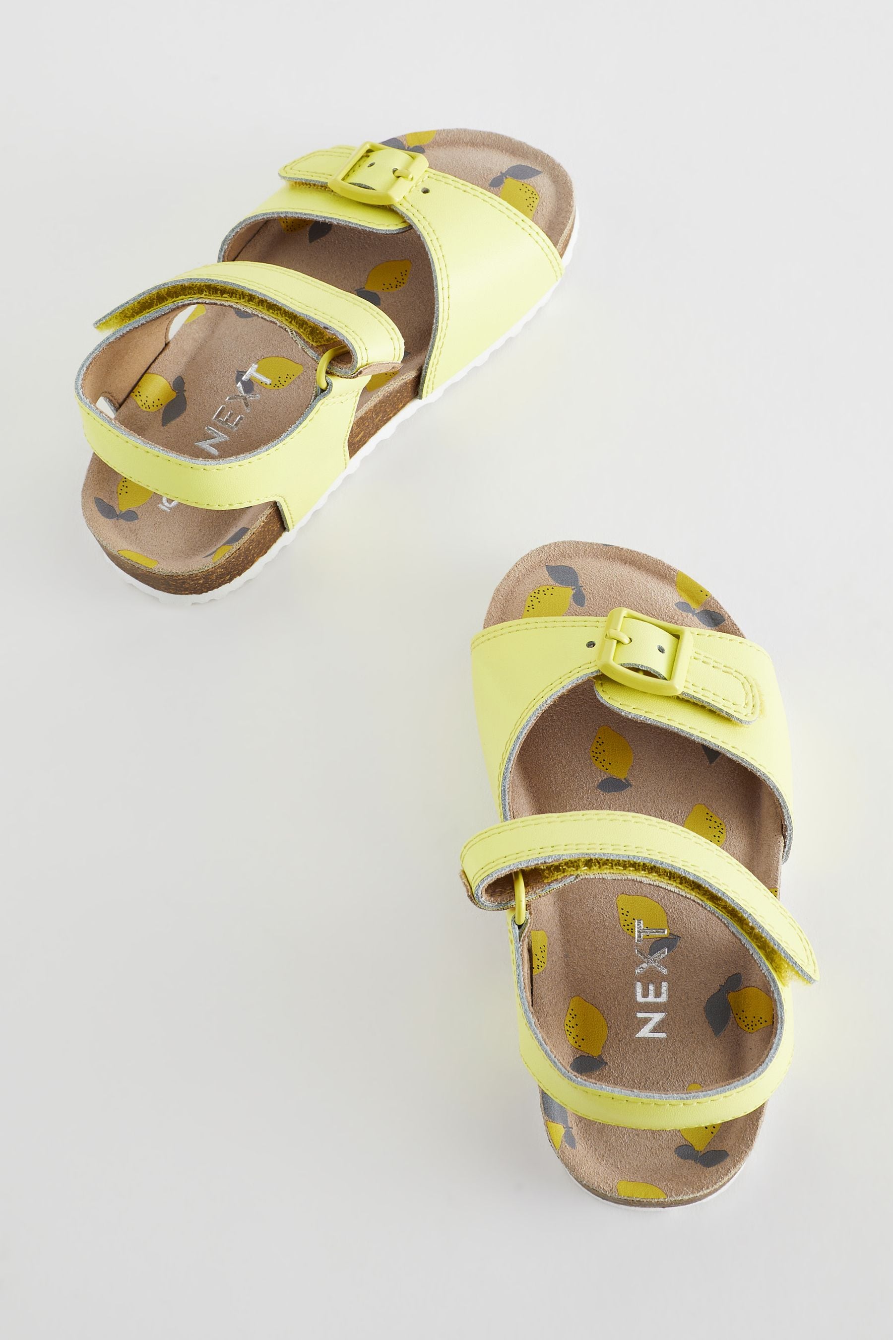 Yellow Leather Corkbed Sandals