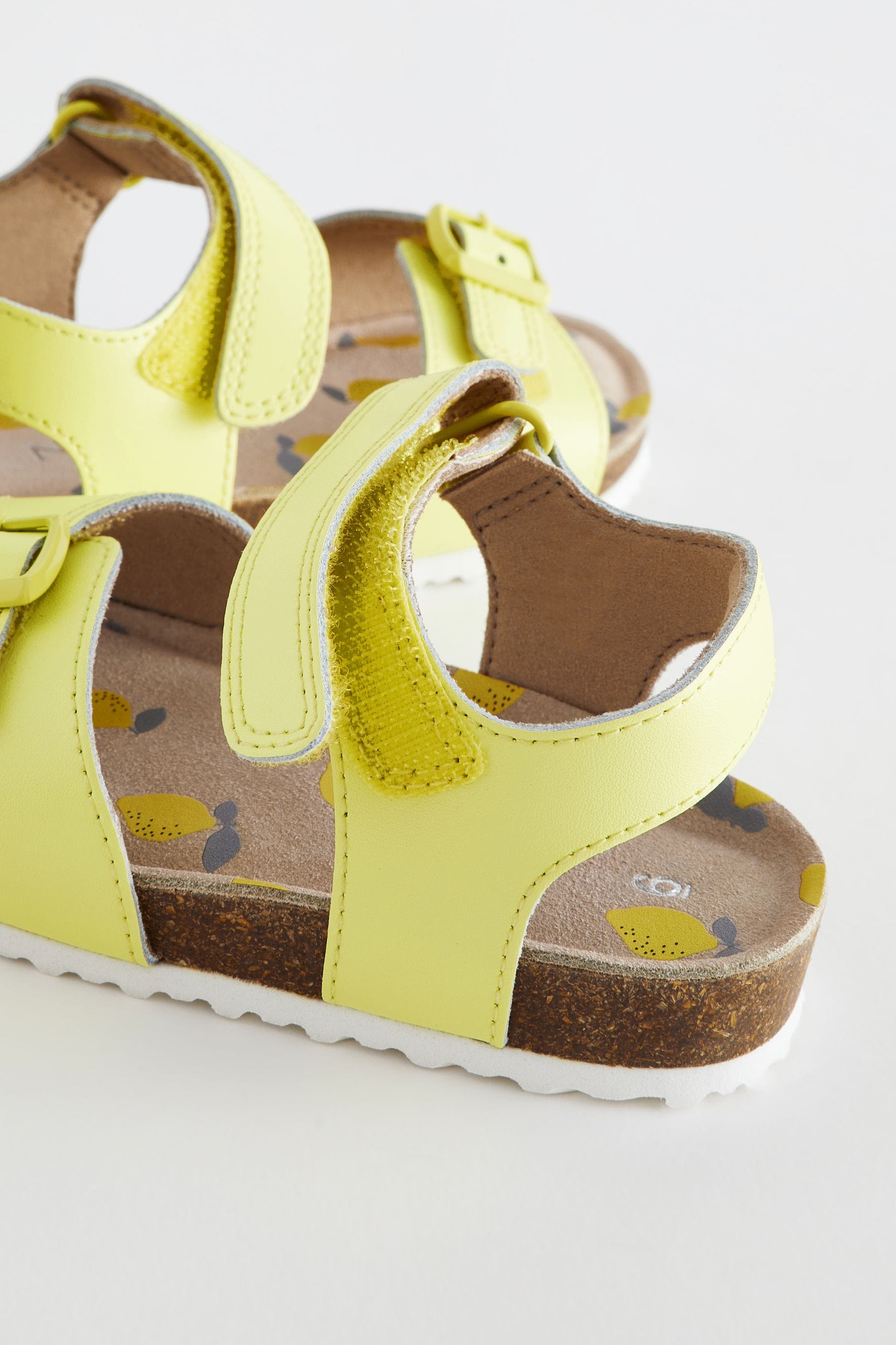 Yellow Leather Corkbed Sandals