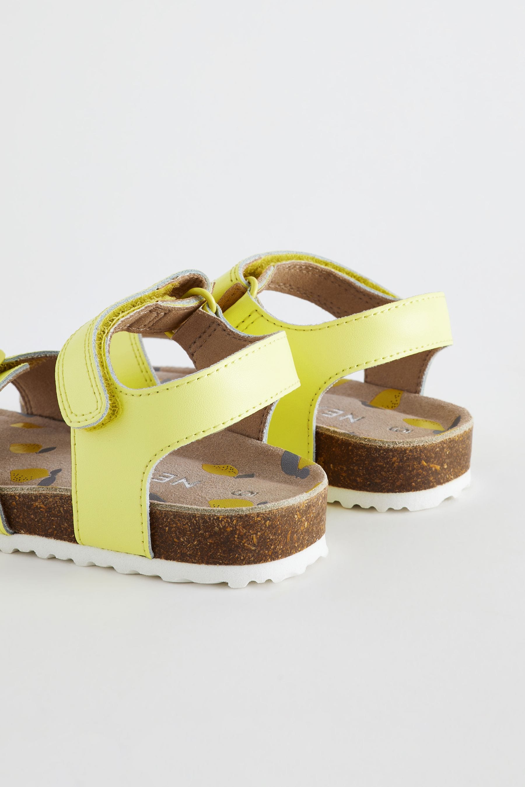 Yellow Leather Corkbed Sandals