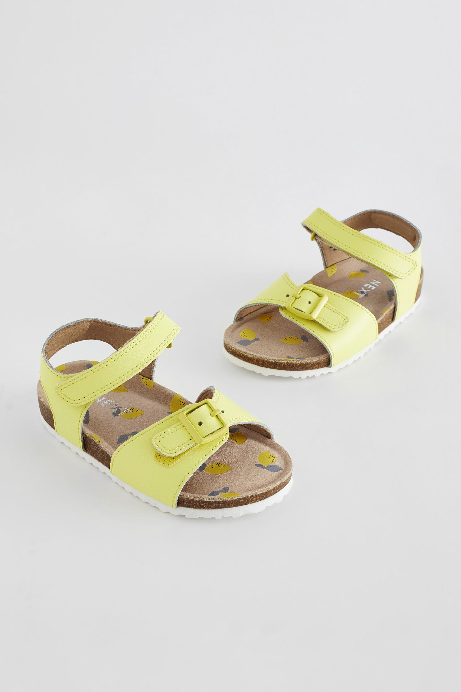 Yellow Leather Corkbed Sandals