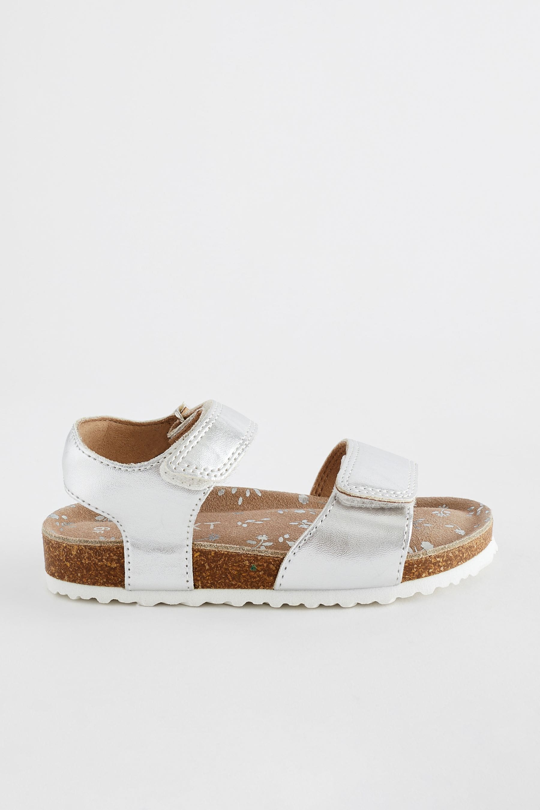 Silver Leather Corkbed Sandals