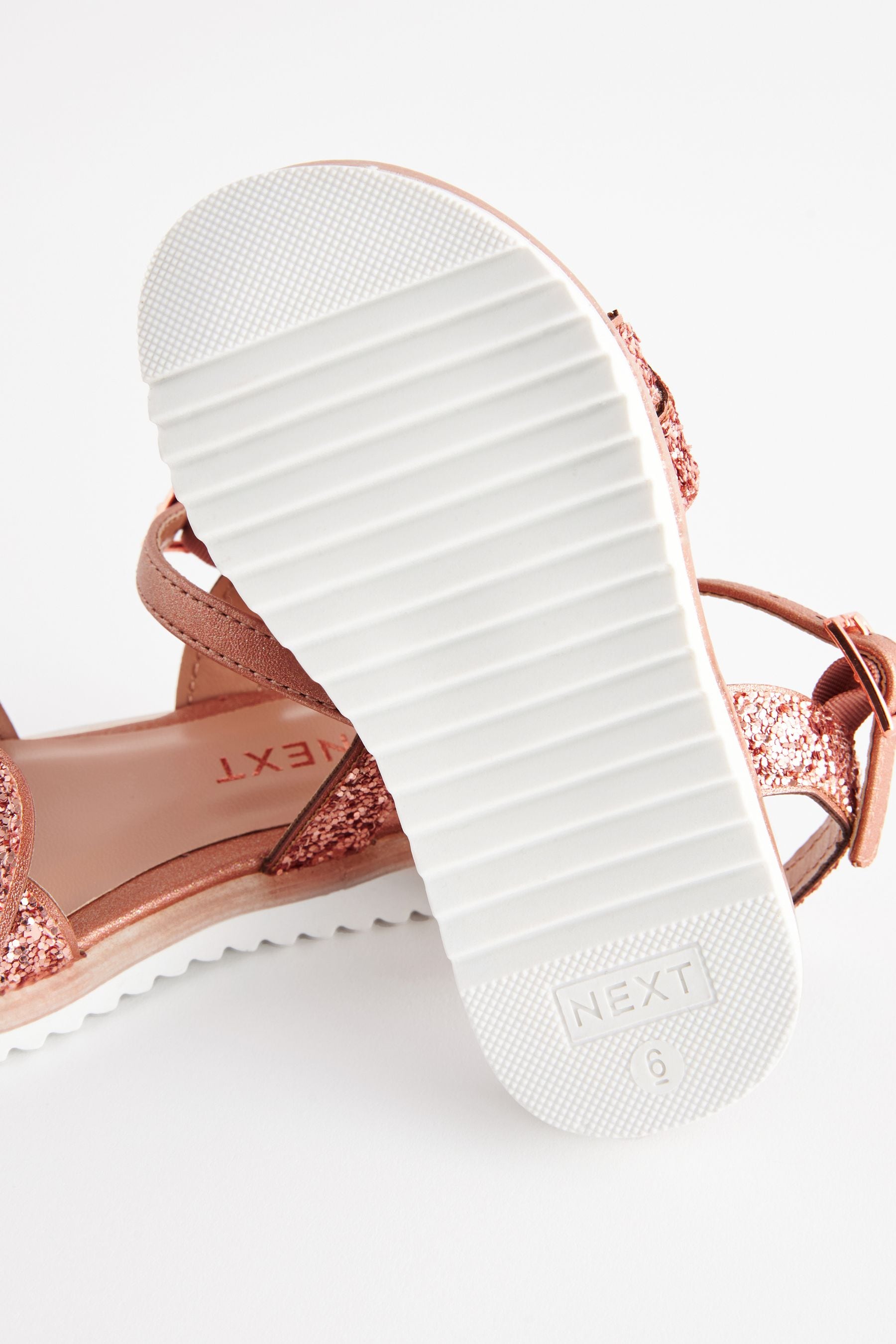 Rose Gold Glitter Occasion Sandals