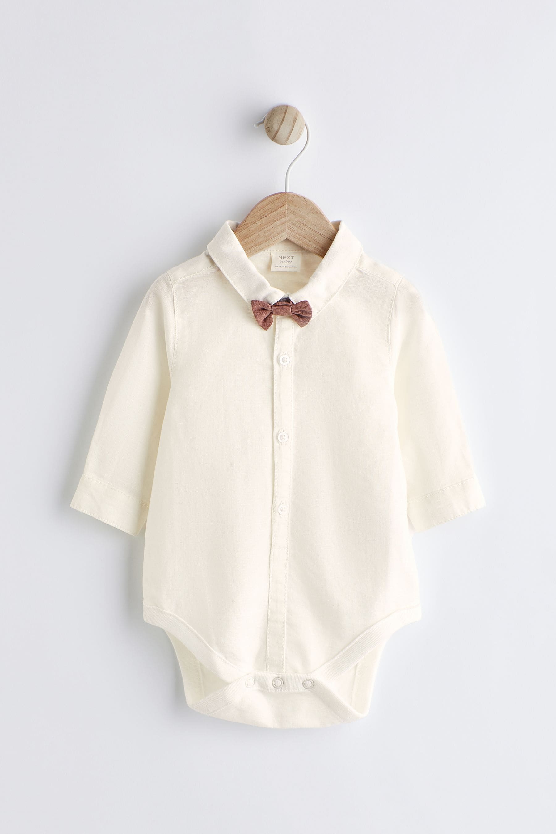 White/Rust Baby Shirt, Trousers and Braces 3 Piece Set (0mths-2yrs)