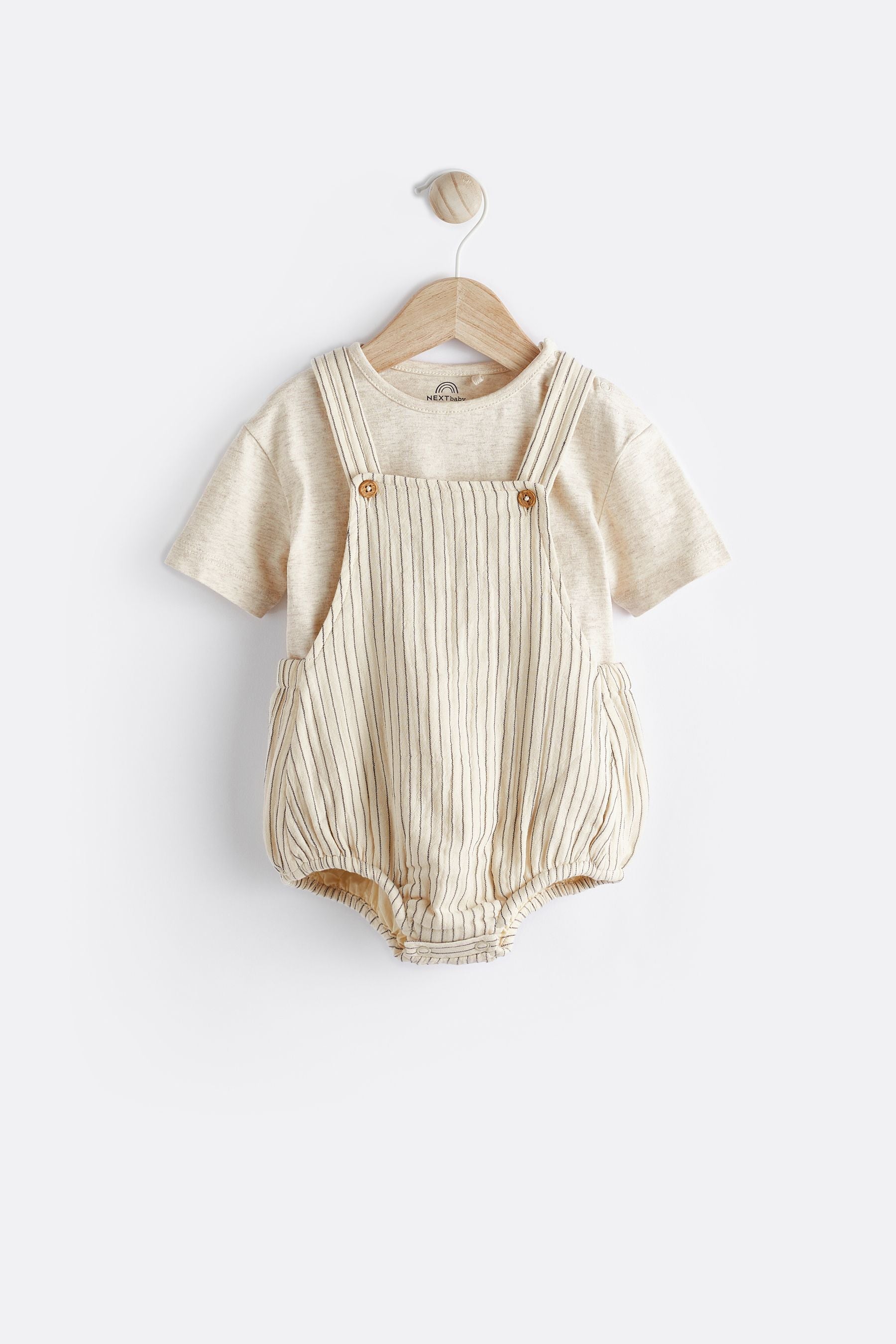 Neutral Dungarees And Bodysuit Baby Set (0mths-2yrs)