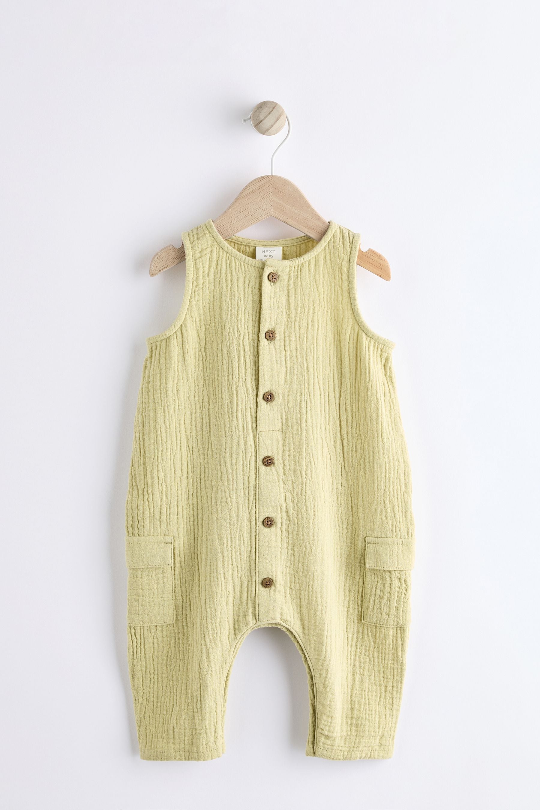 Green Woven Baby Romper (0mths-2yrs)