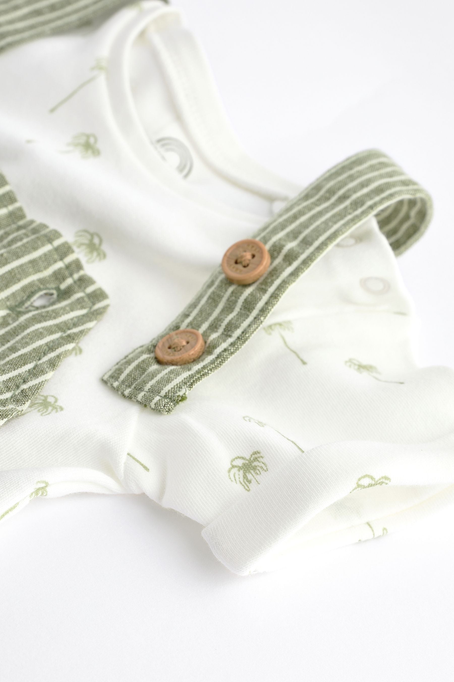 Green Stripe Baby Woven Dungaree and Bodysuit Set (0mths-2yrs)