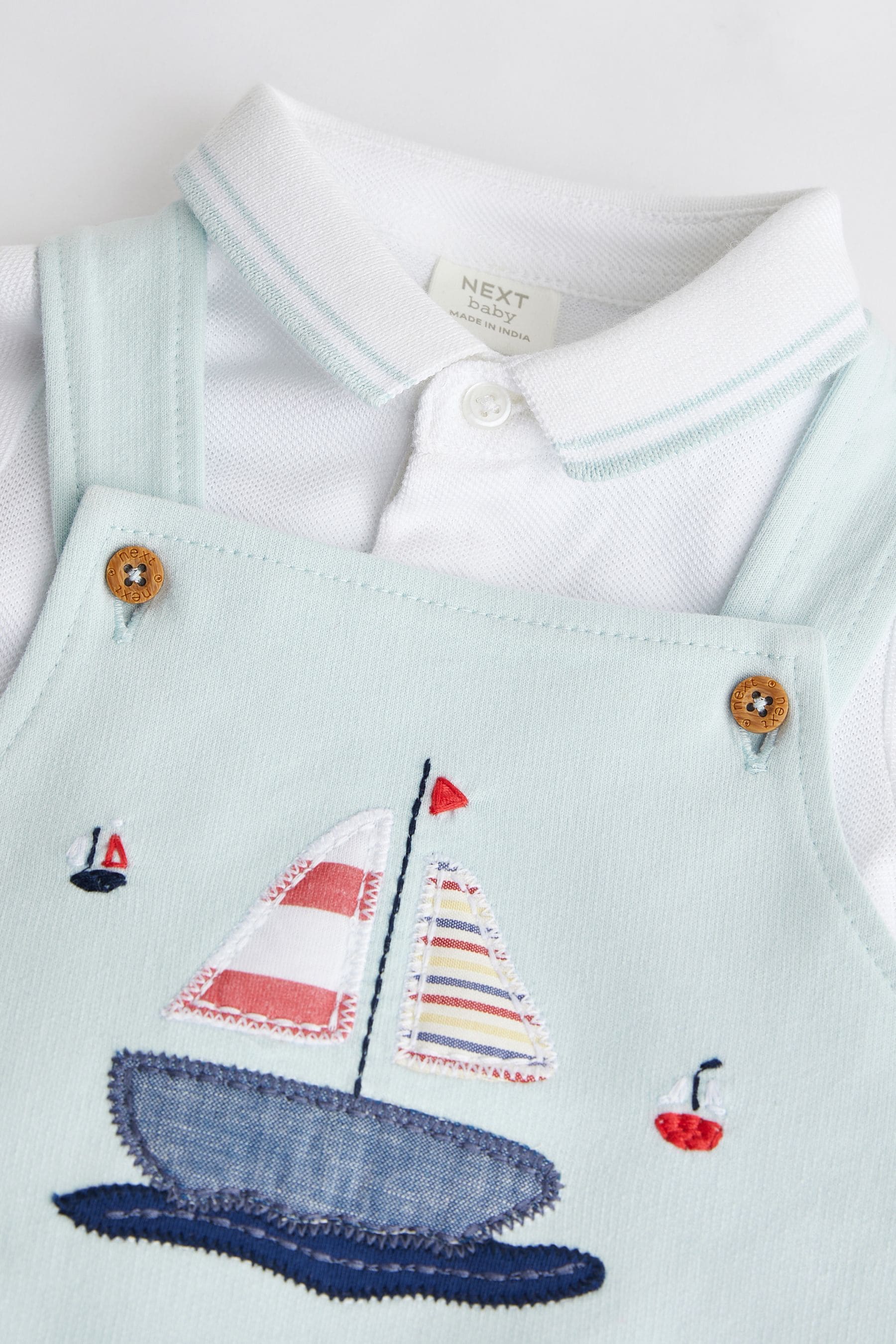 Blue Boat Baby Jersey Dungarees and Bodysuit Set (0mths-2yrs)