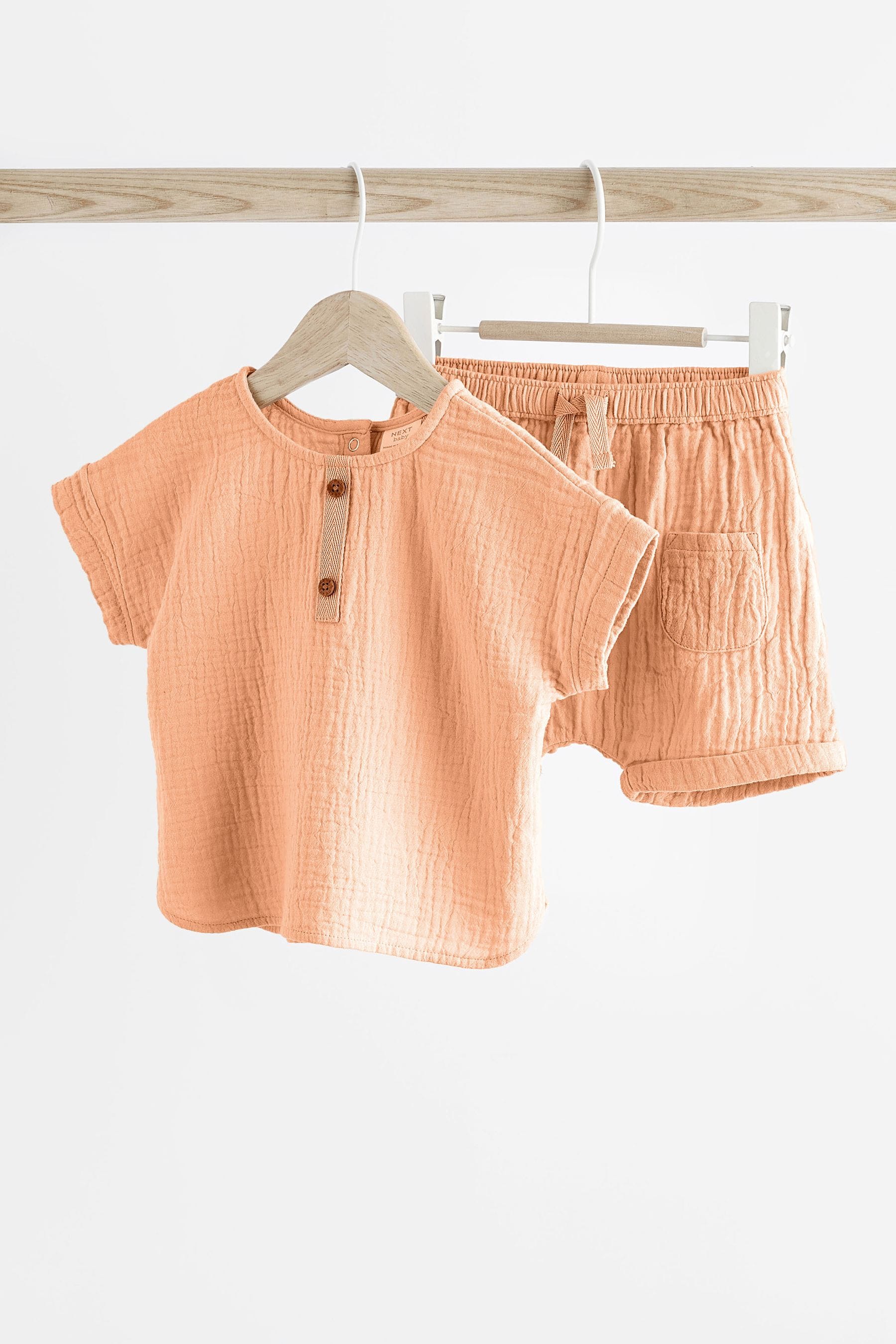 Orange Baby 100% Cotton Top And Shorts Set (0mths-3yrs)