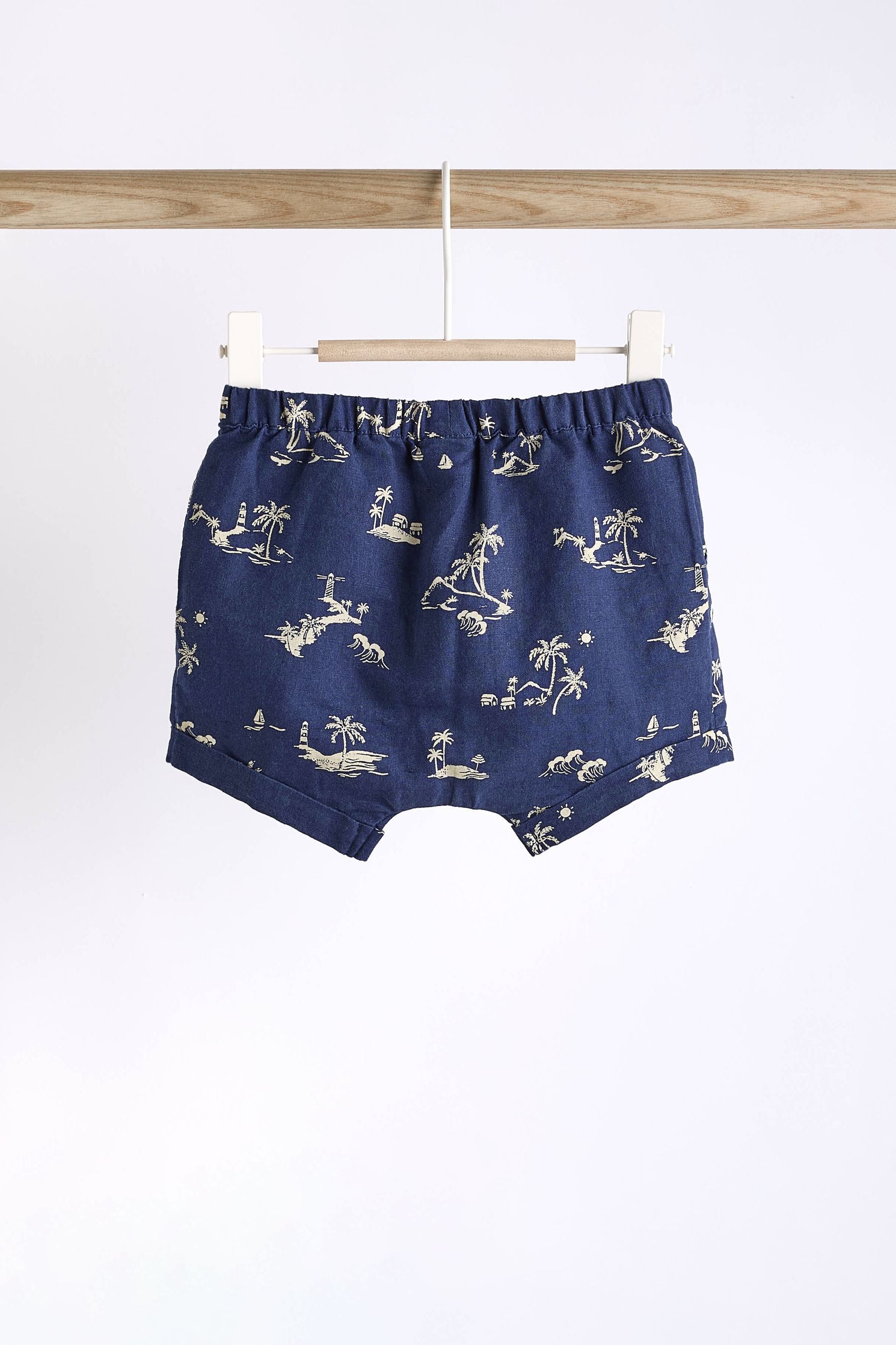 Blue Palm Print Top And Shorts Set (0mths-2yrs)