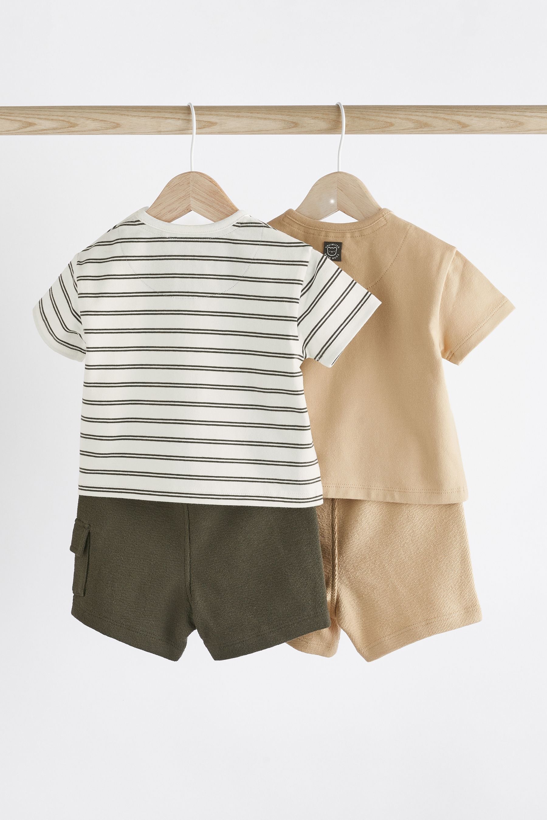 Monochrome Baby T-Shirts And Shorts Set 2 Pack