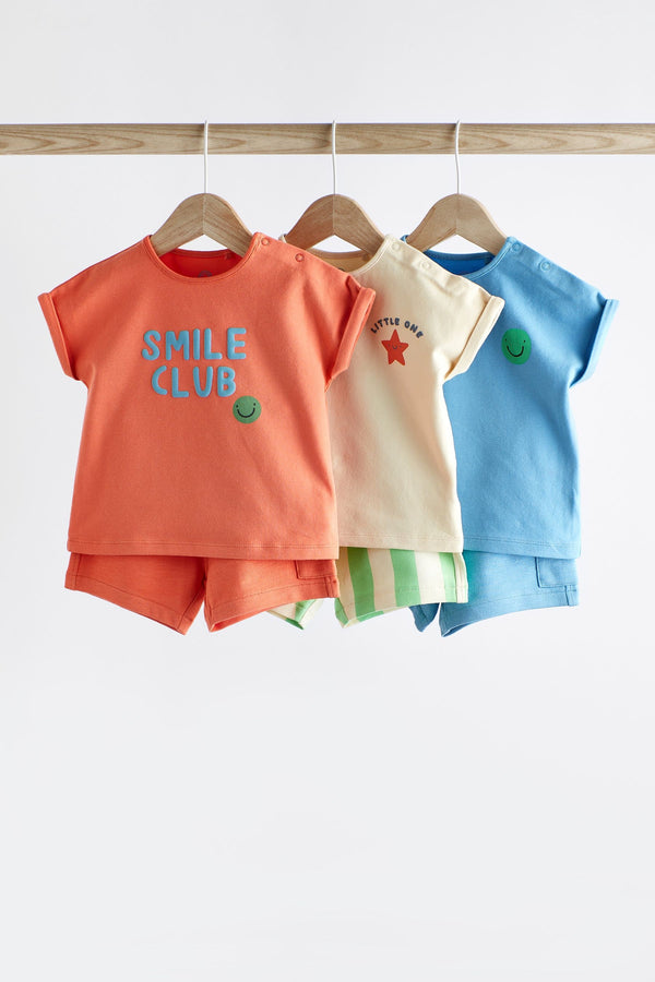 Blue/Orange Baby T-Shirt And Shorts Set