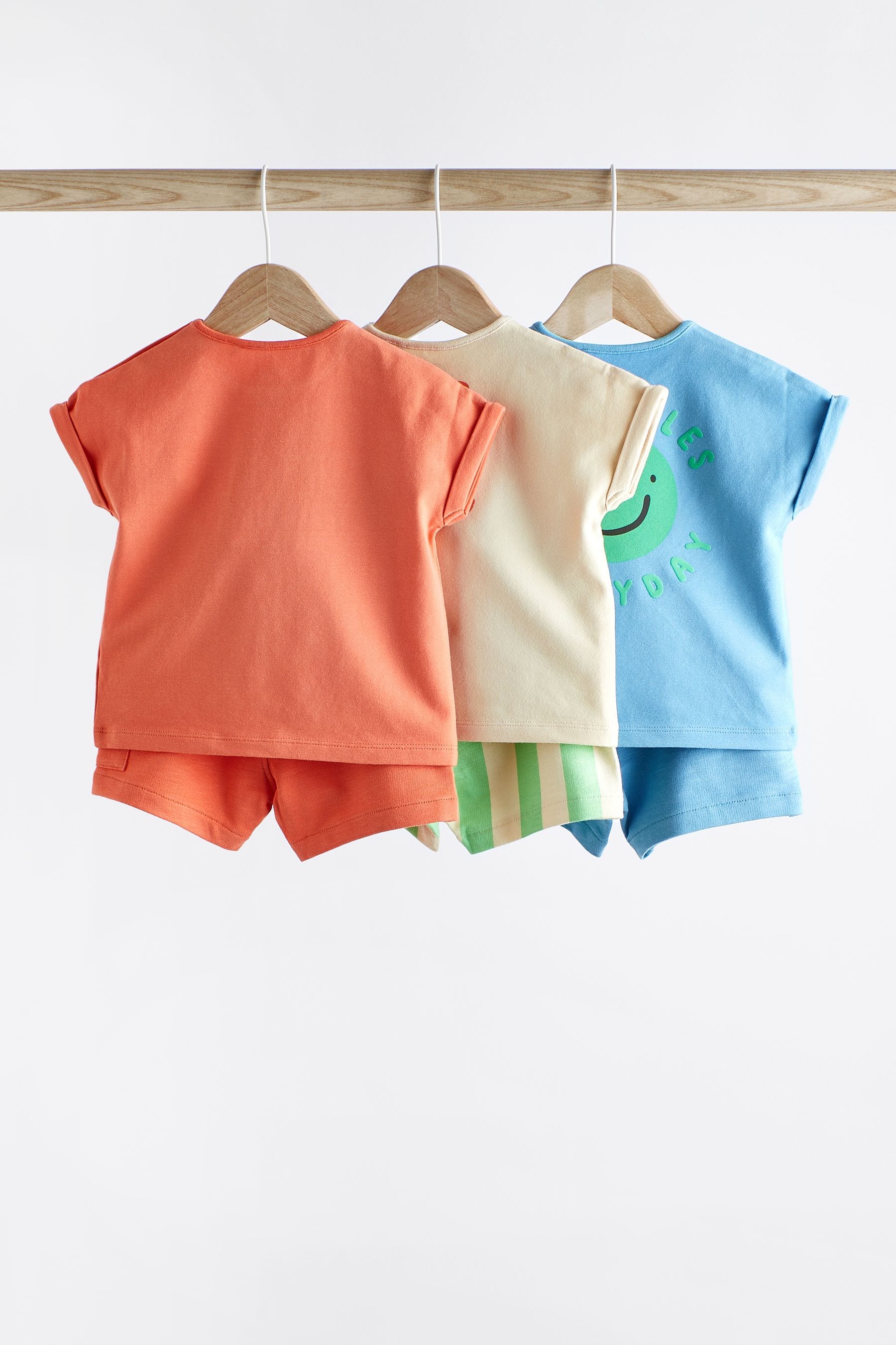 Blue/Orange Baby T-Shirt And Shorts Set