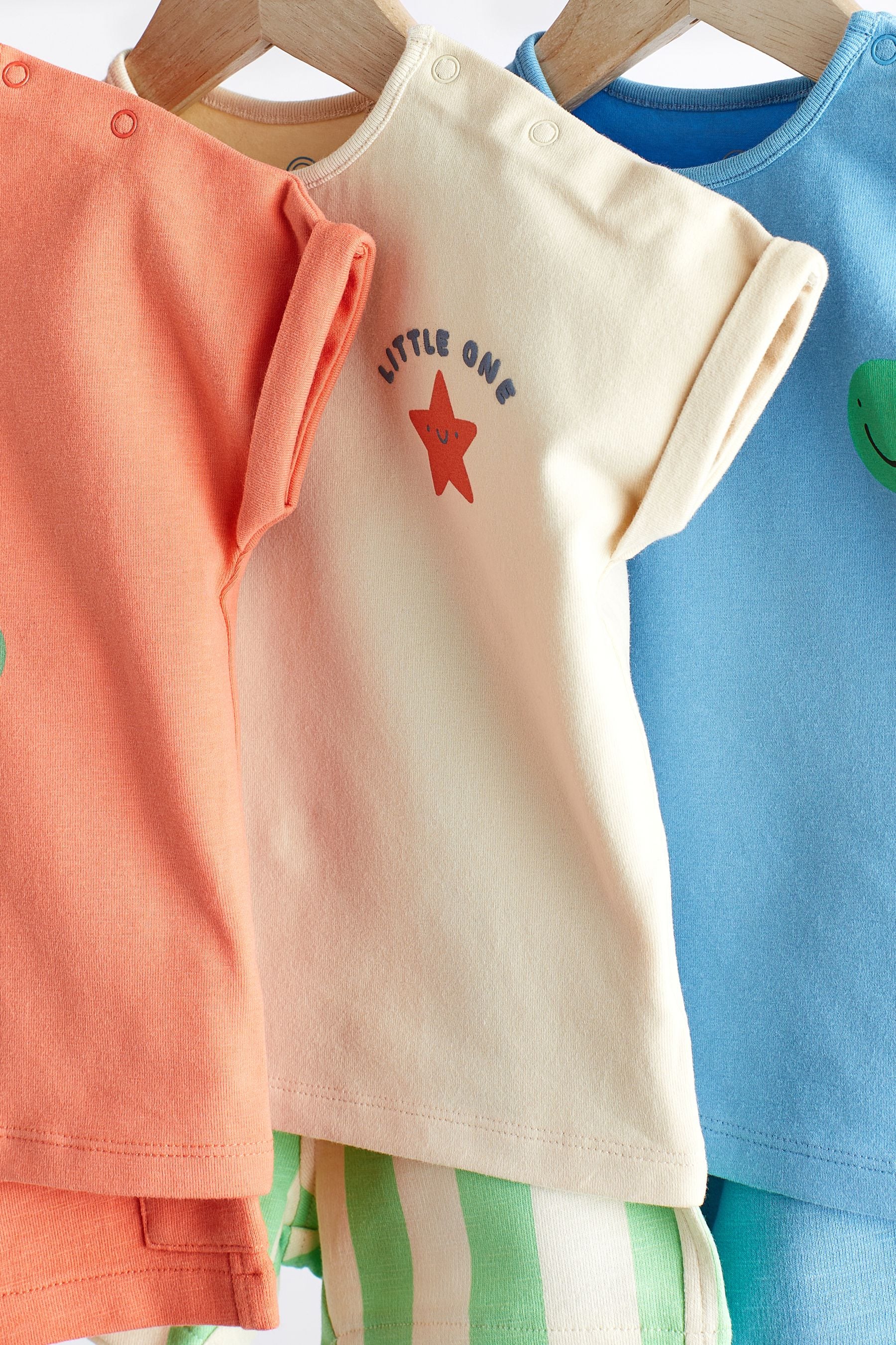 Blue/Orange Baby T-Shirt And Shorts Set