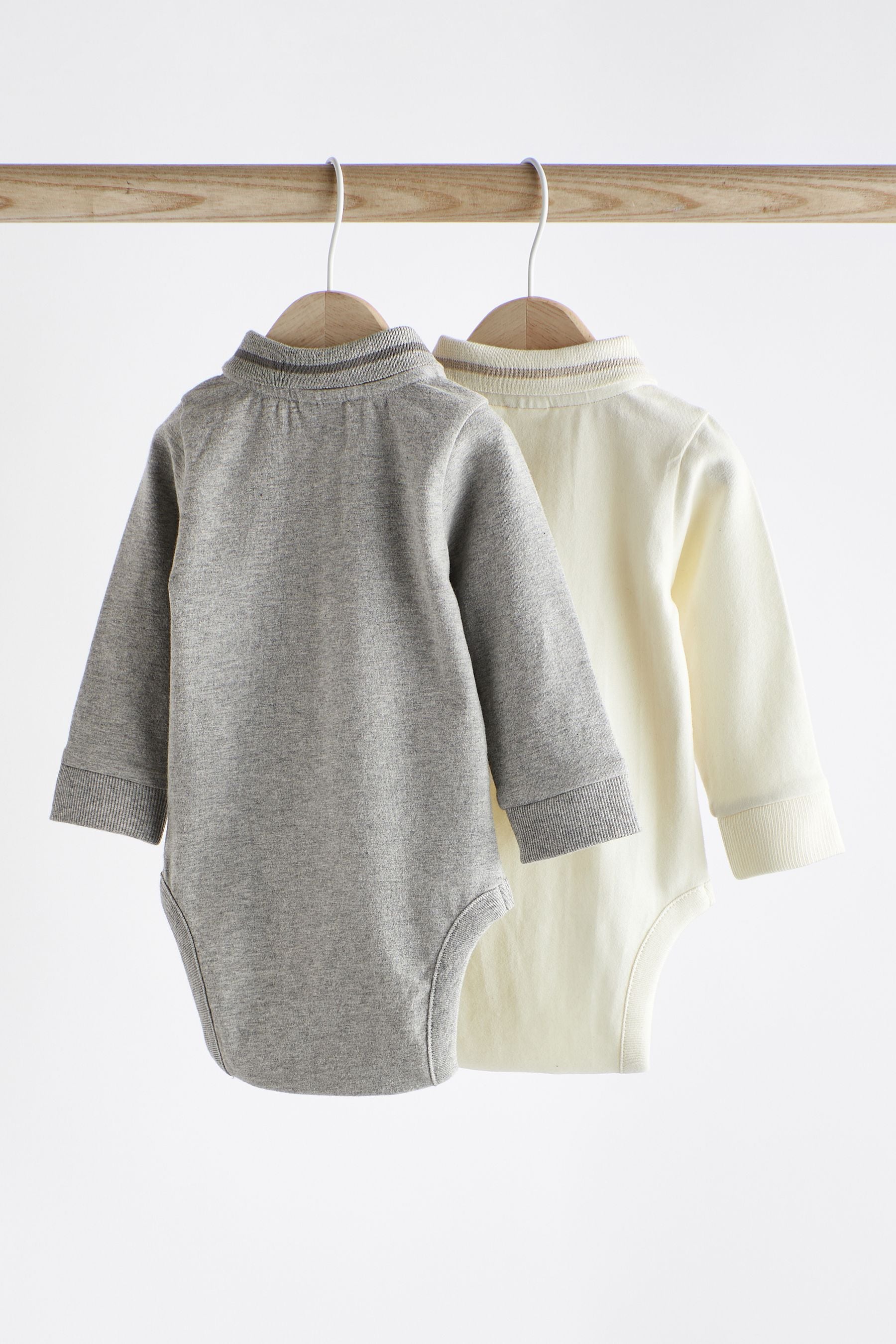 Grey Baby Collar Bodysuits 2 Pack