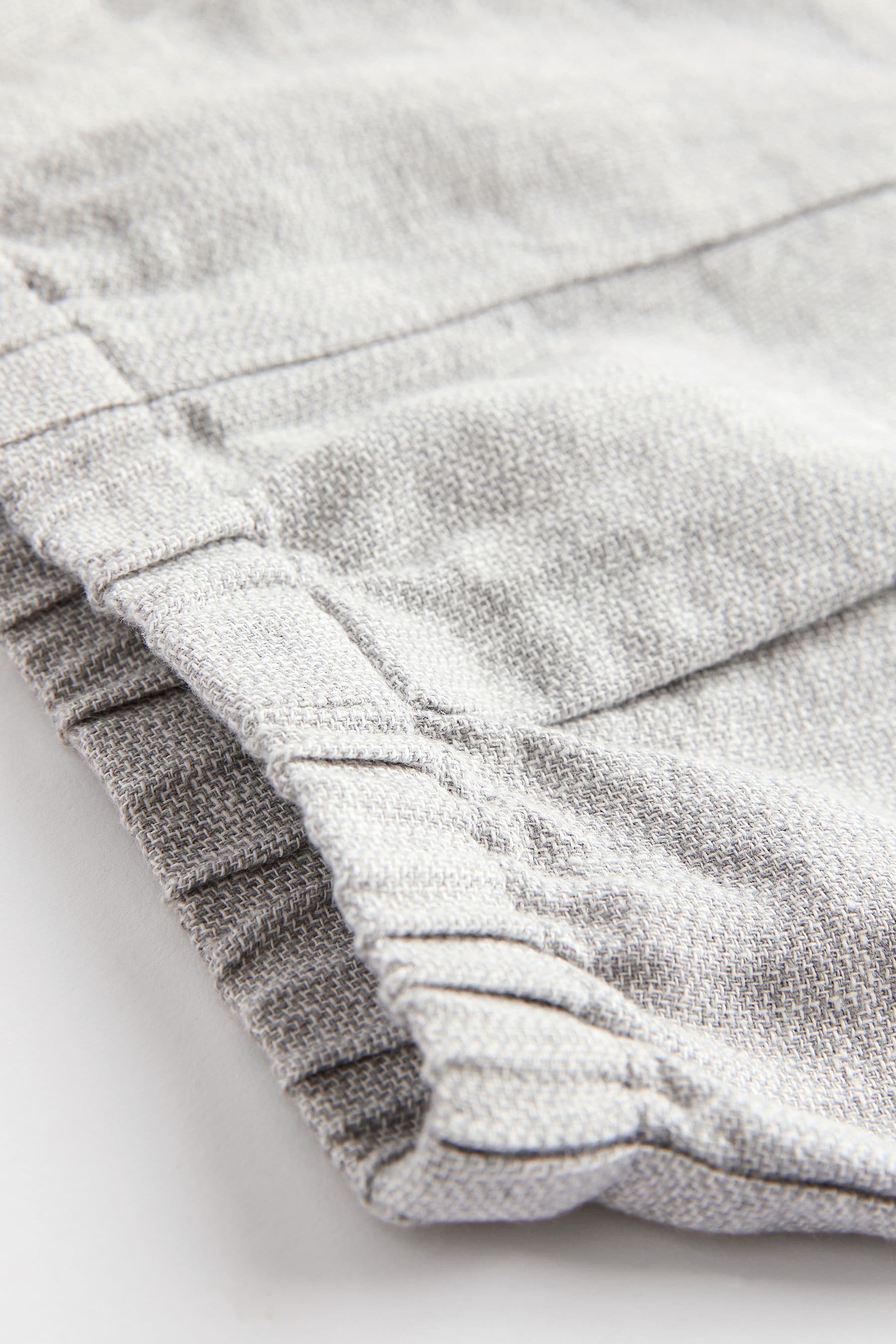 Grey Baby Linen Blend Shorts 2 Pack