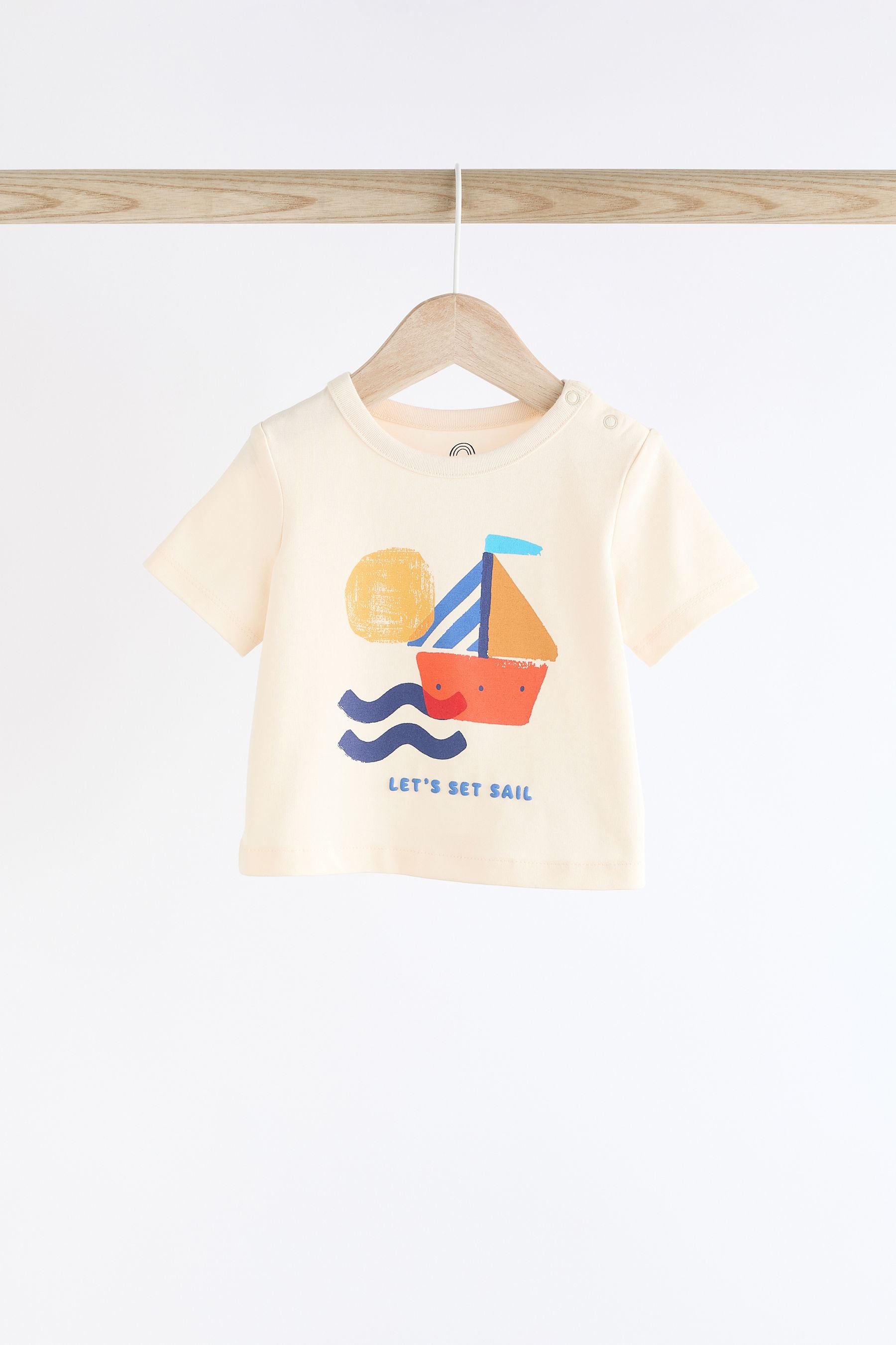 Blue Boat Baby T-Shirt and Shorts 2 Piece Set