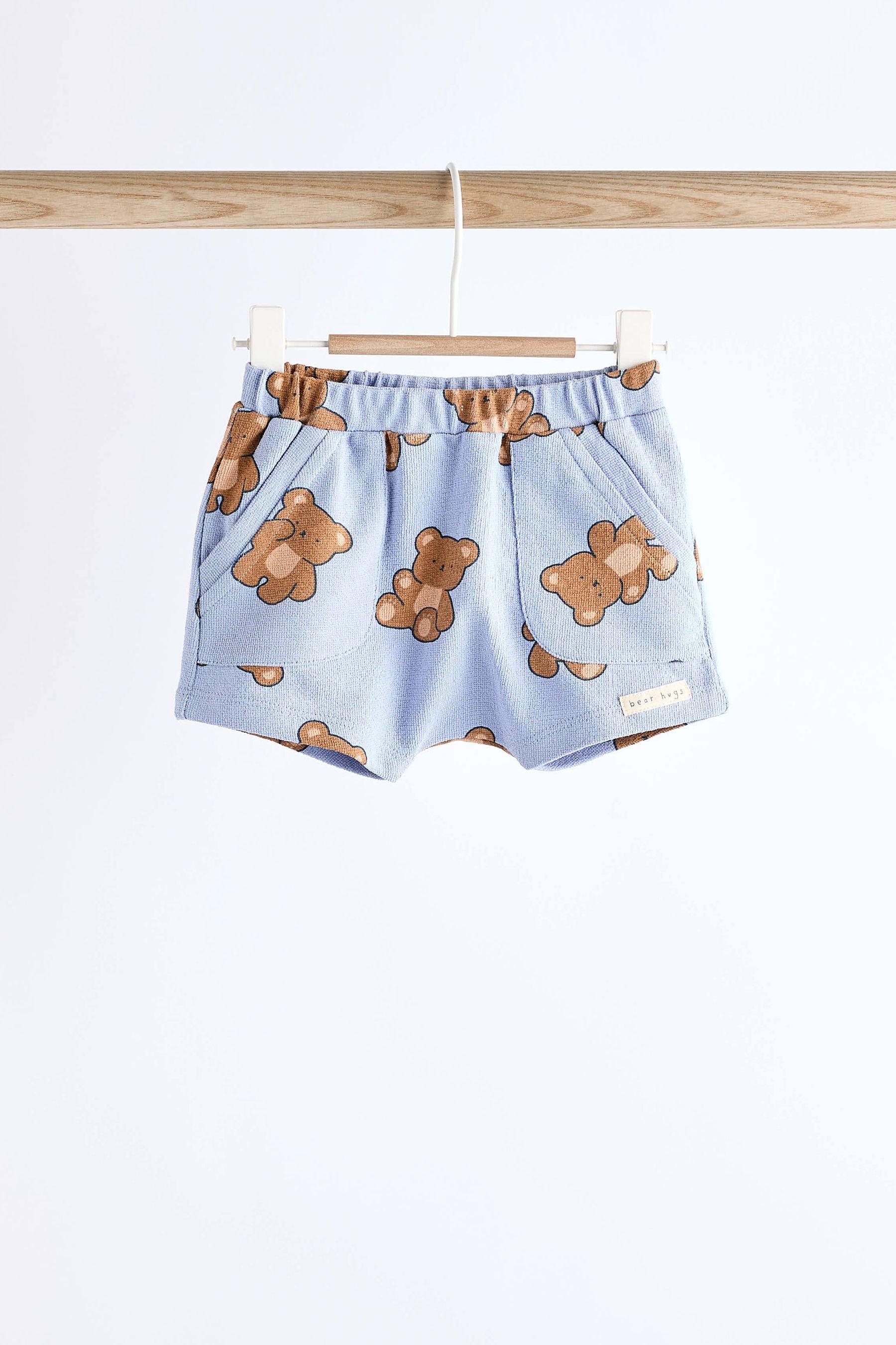 Navy/Brown Bear Baby T-Shirt And Shorts 2 Piece Set