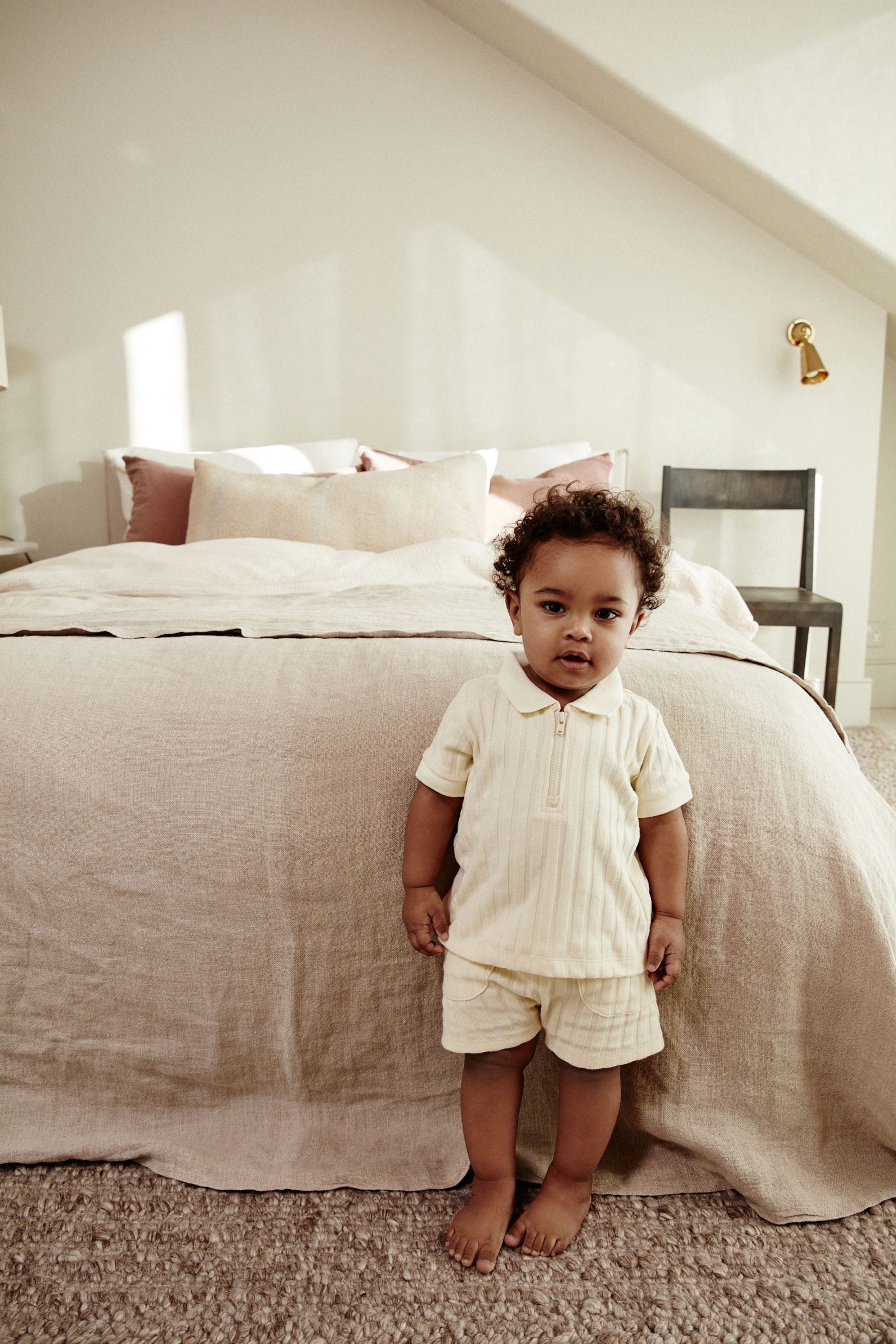 Cream Top and Shorts Baby Set