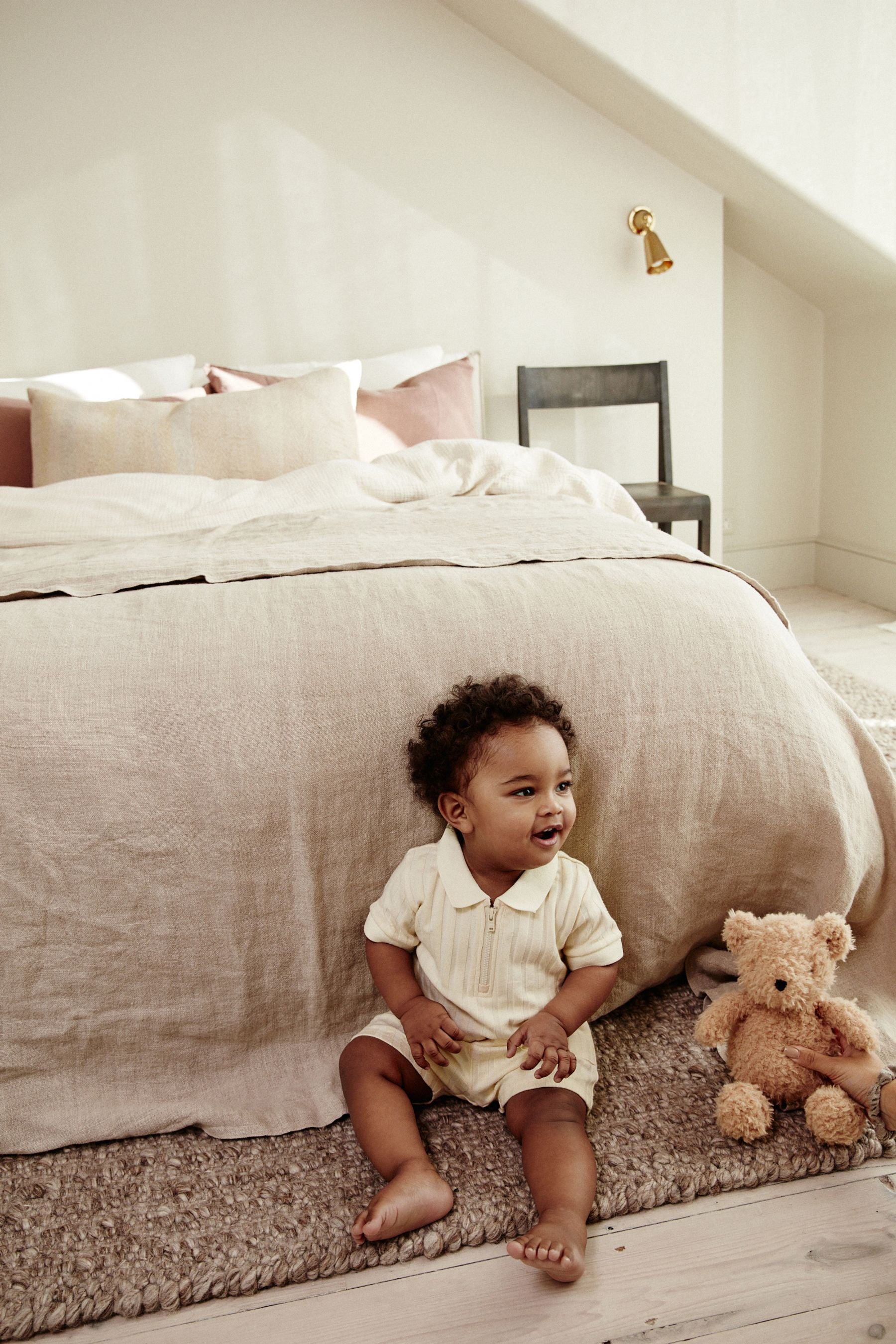 Cream Top and Shorts Baby Set