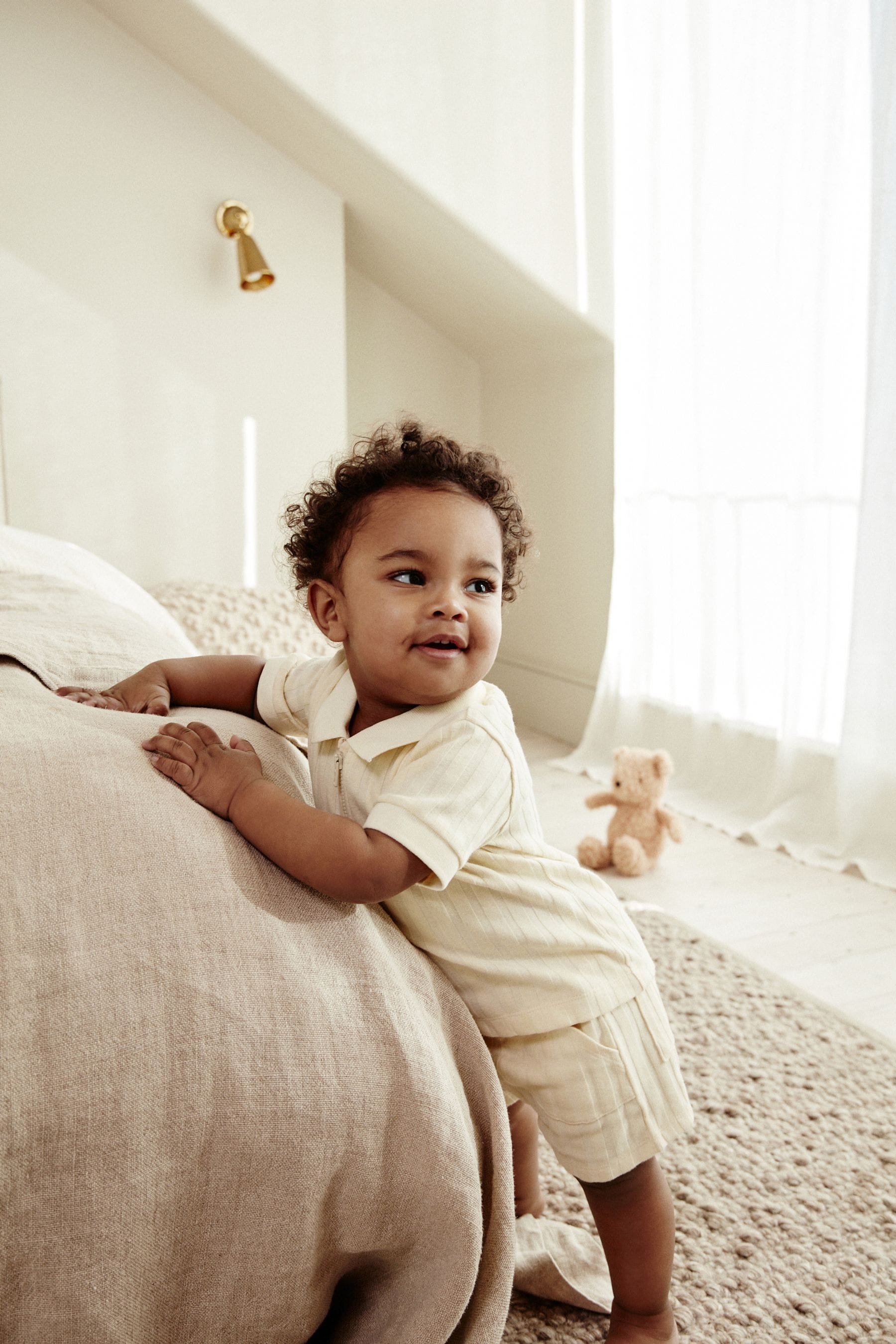 Cream Top and Shorts Baby Set