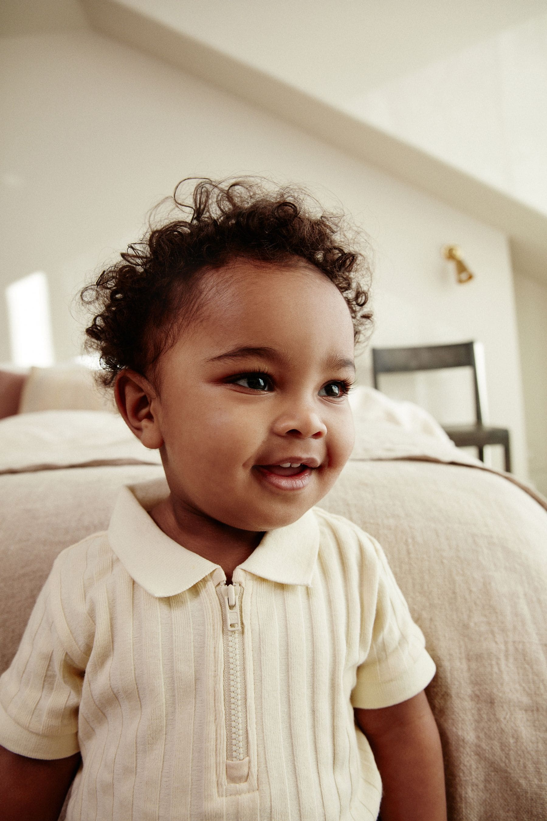 Cream Ribbed Top and Shorts Baby Set