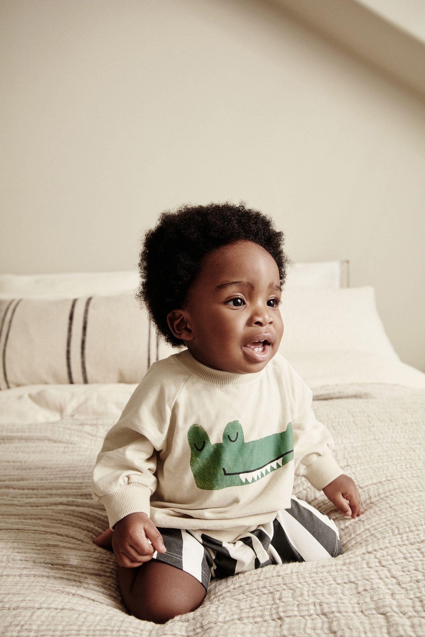 Monochrome Baby T-Shirt and Shorts 2 Piece Set