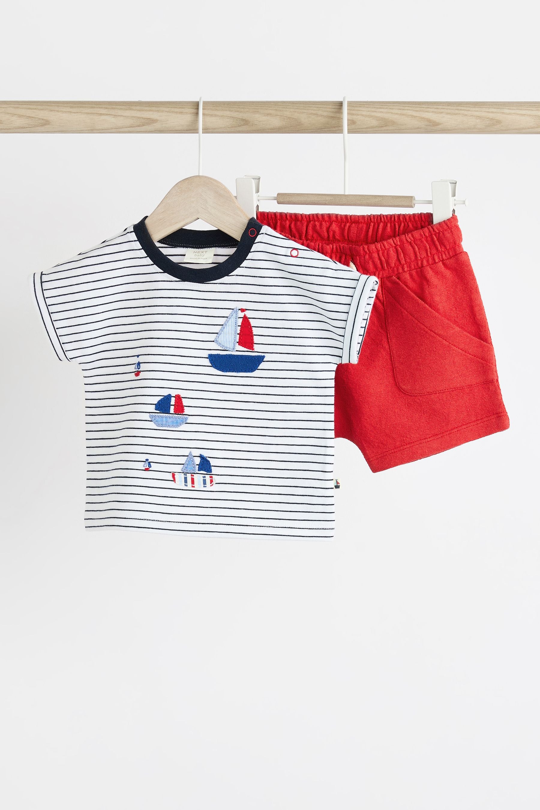 Red/Blue Nautical Baby T-Shirt And Shorts 2 Piece Set