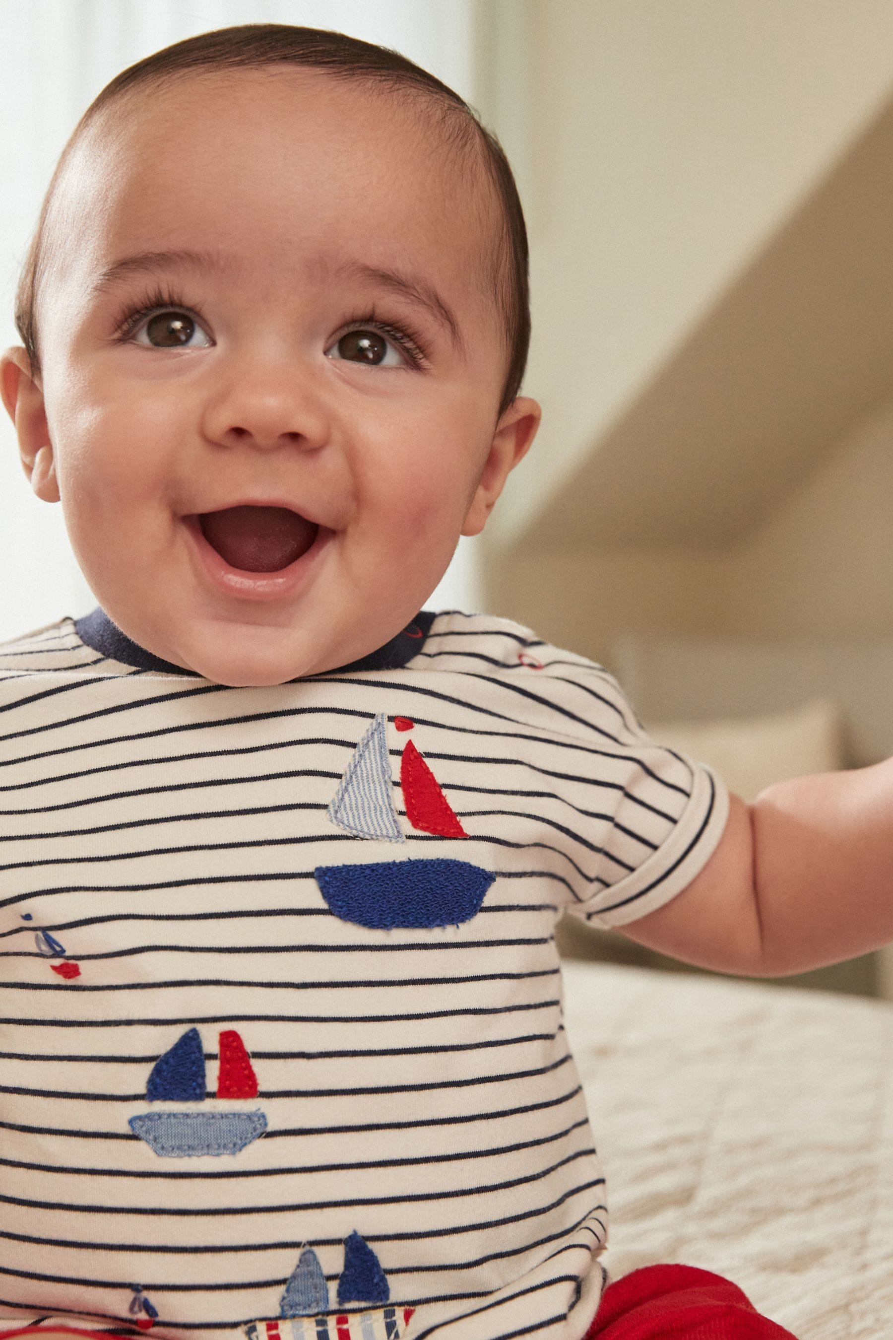 Red/Blue Nautical Baby T-Shirt And Shorts 2 Piece Set