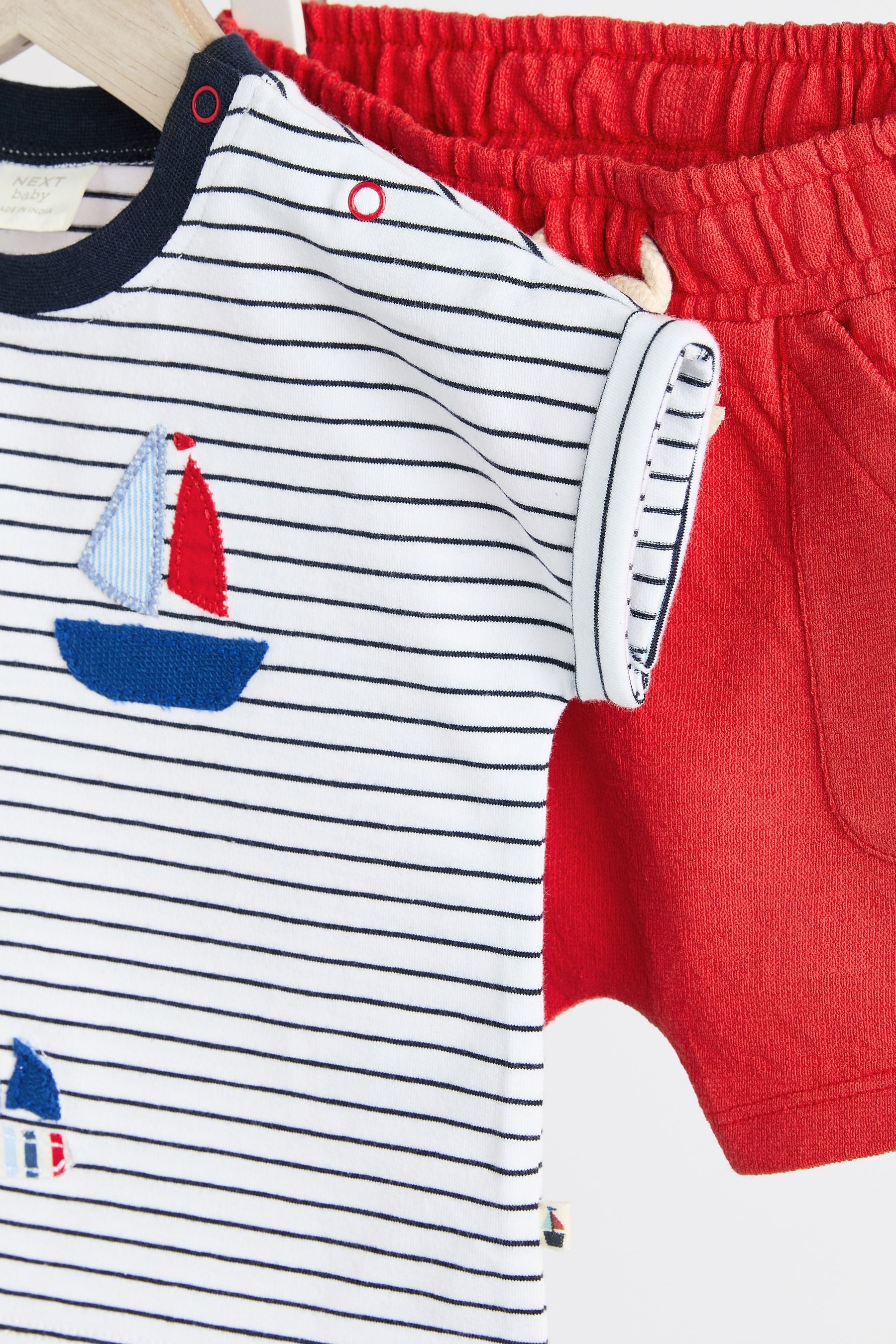 Red/Blue Nautical Baby T-Shirt And Shorts 2 Piece Set