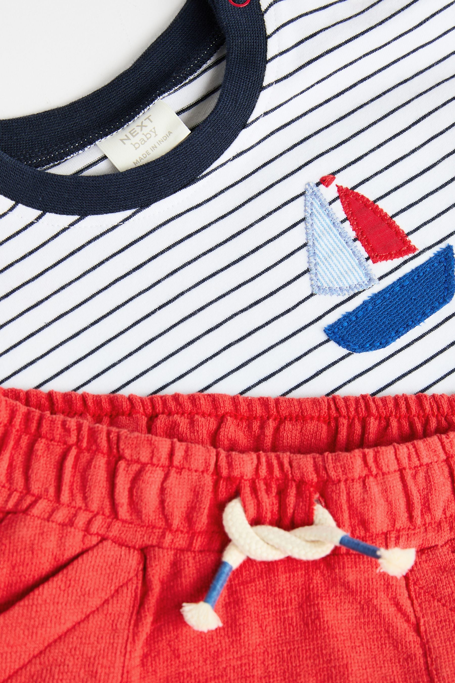 Red/Blue Nautical Baby T-Shirt And Shorts 2 Piece Set