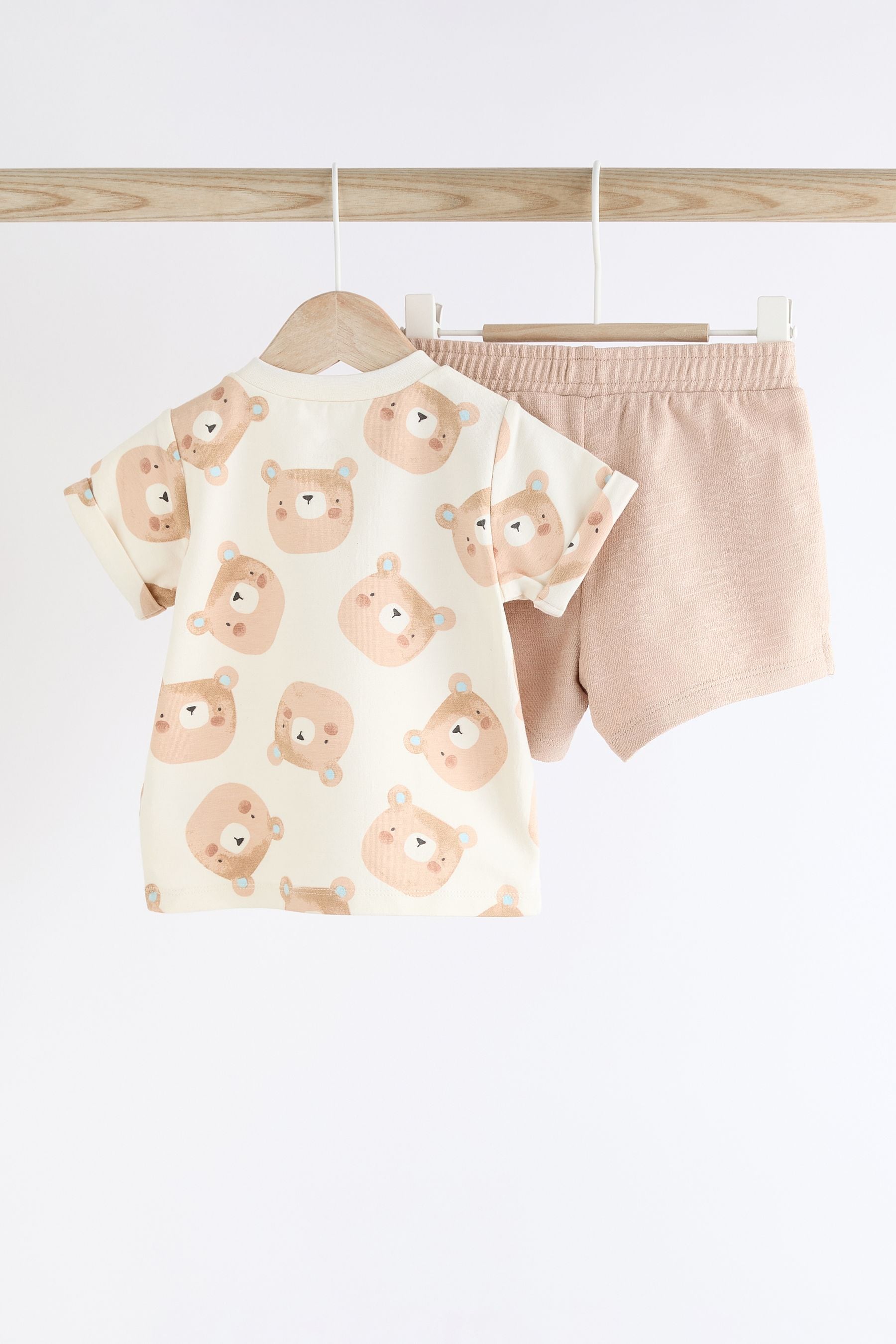 Neutral Bear Baby 100% Cotton T-Shirt And Shorts 2 Piece Set