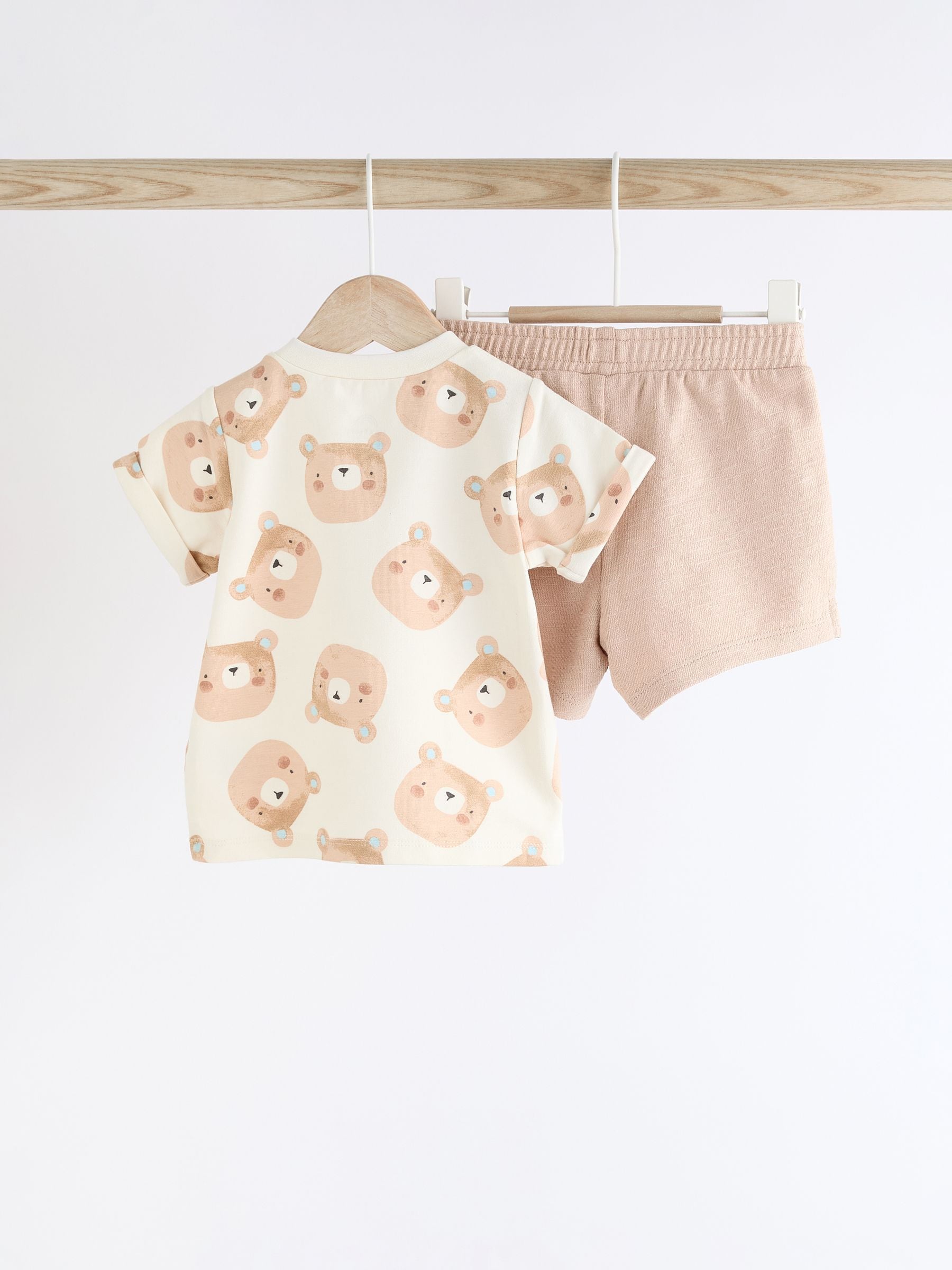 Neutral Bear Baby 100% Cotton T-Shirt And Shorts 2 Piece Set