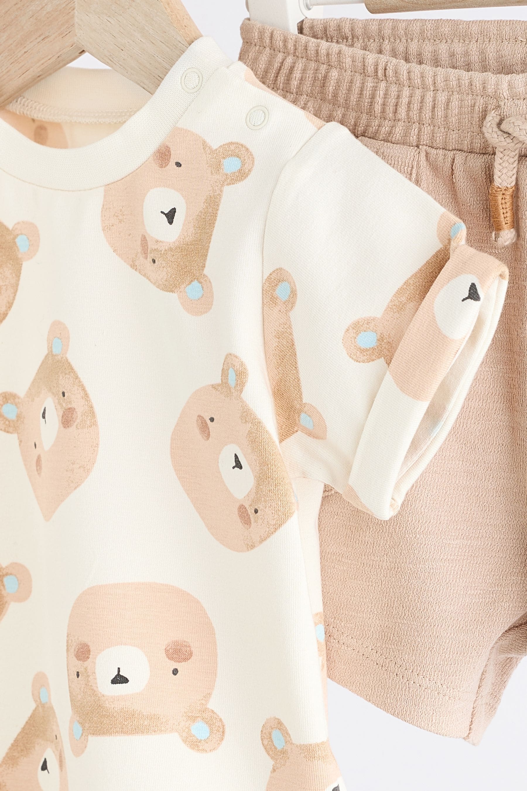 Neutral Bear Baby T-Shirt And Shorts 2 Piece Set