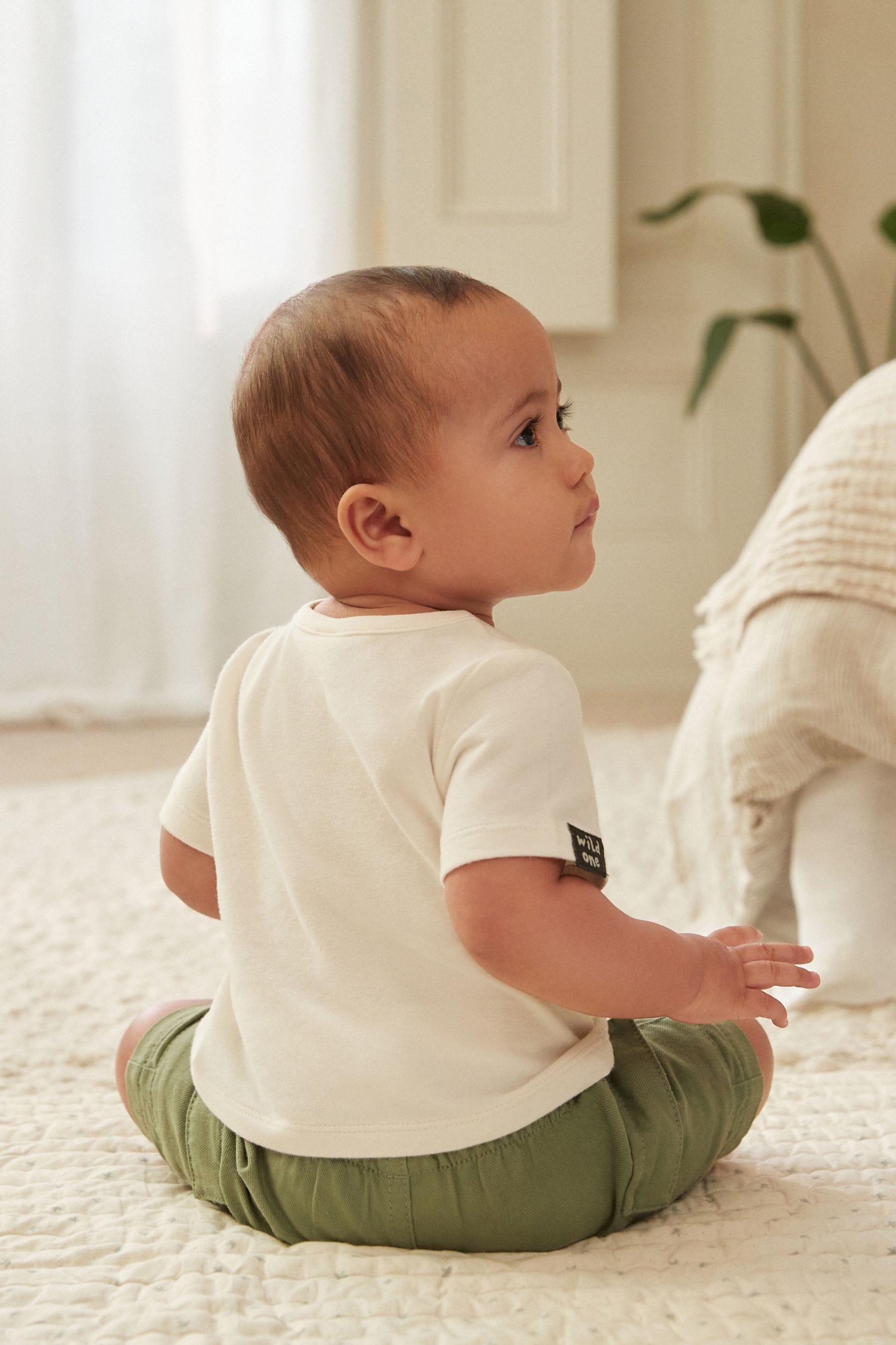 Sage Green Croc Baby T-Shirt and Shorts 2 Piece Set