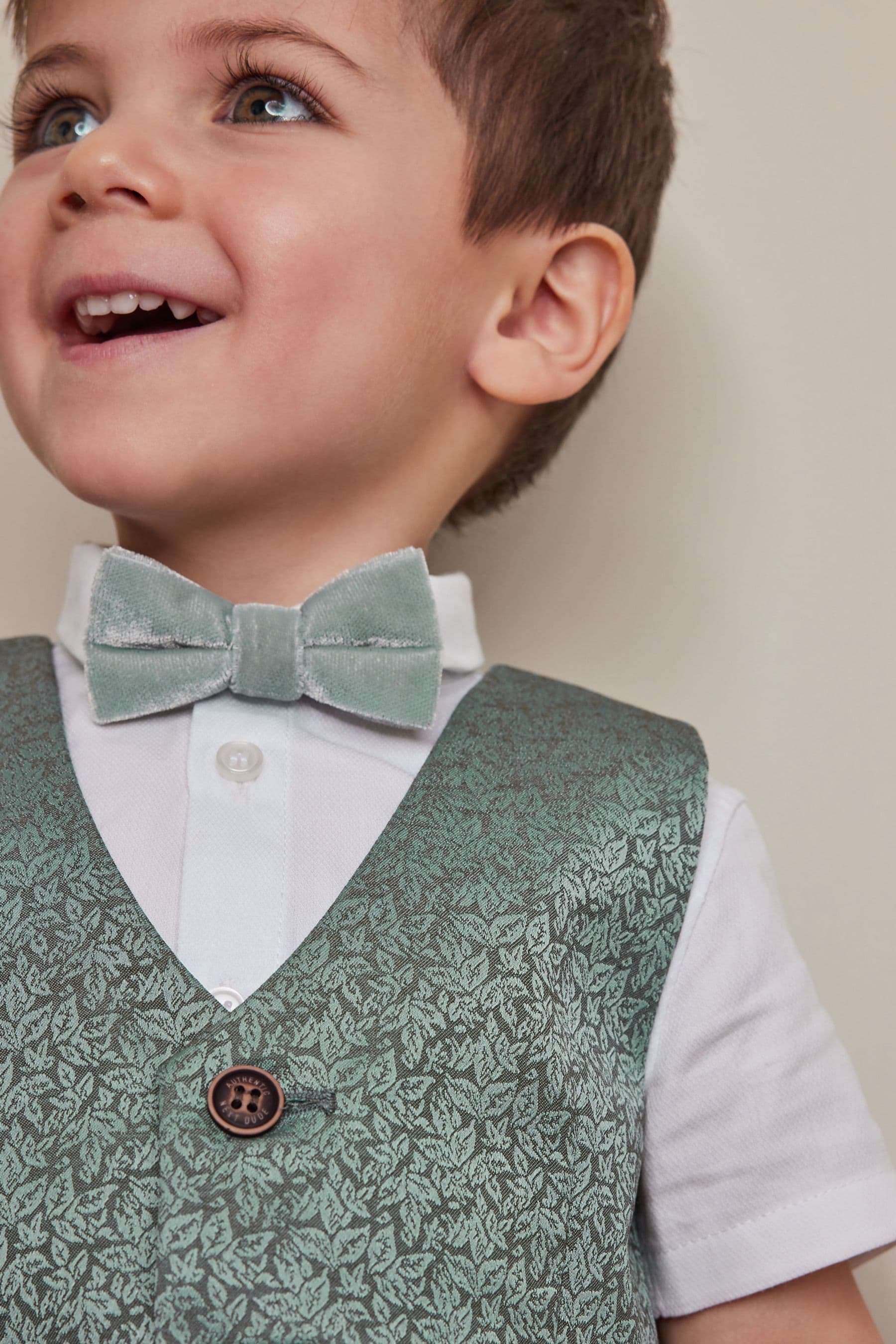 Mint Green Waistcoat, Shirt, Short & Bow Tie Set (3mths-9yrs)