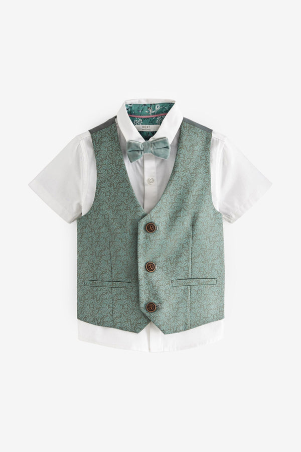 Mint Green Waistcoat, Shirt and Bowtie Set (3mths-9yrs)